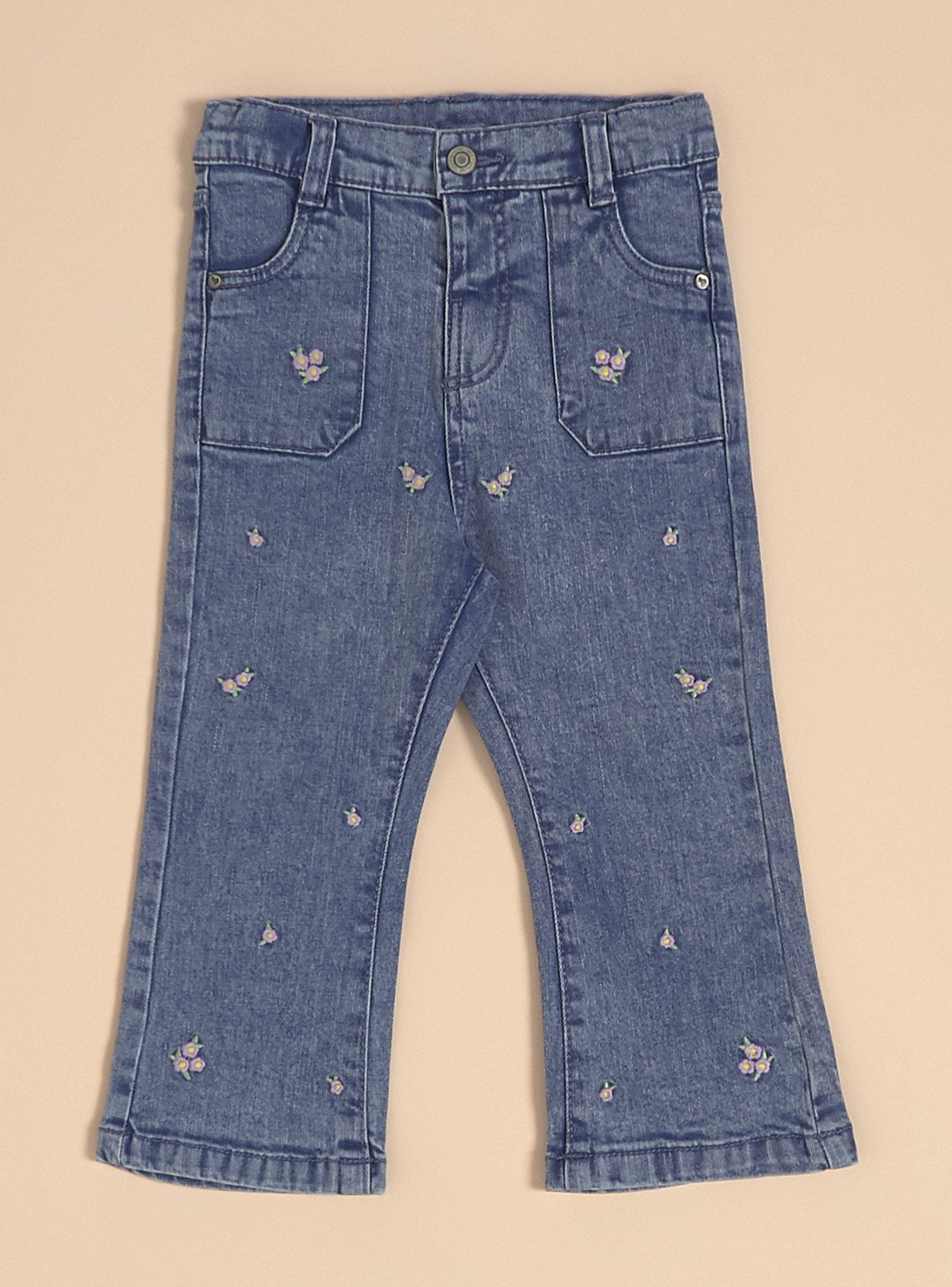 Pantalón con Bordados de Flores en el Frente-0