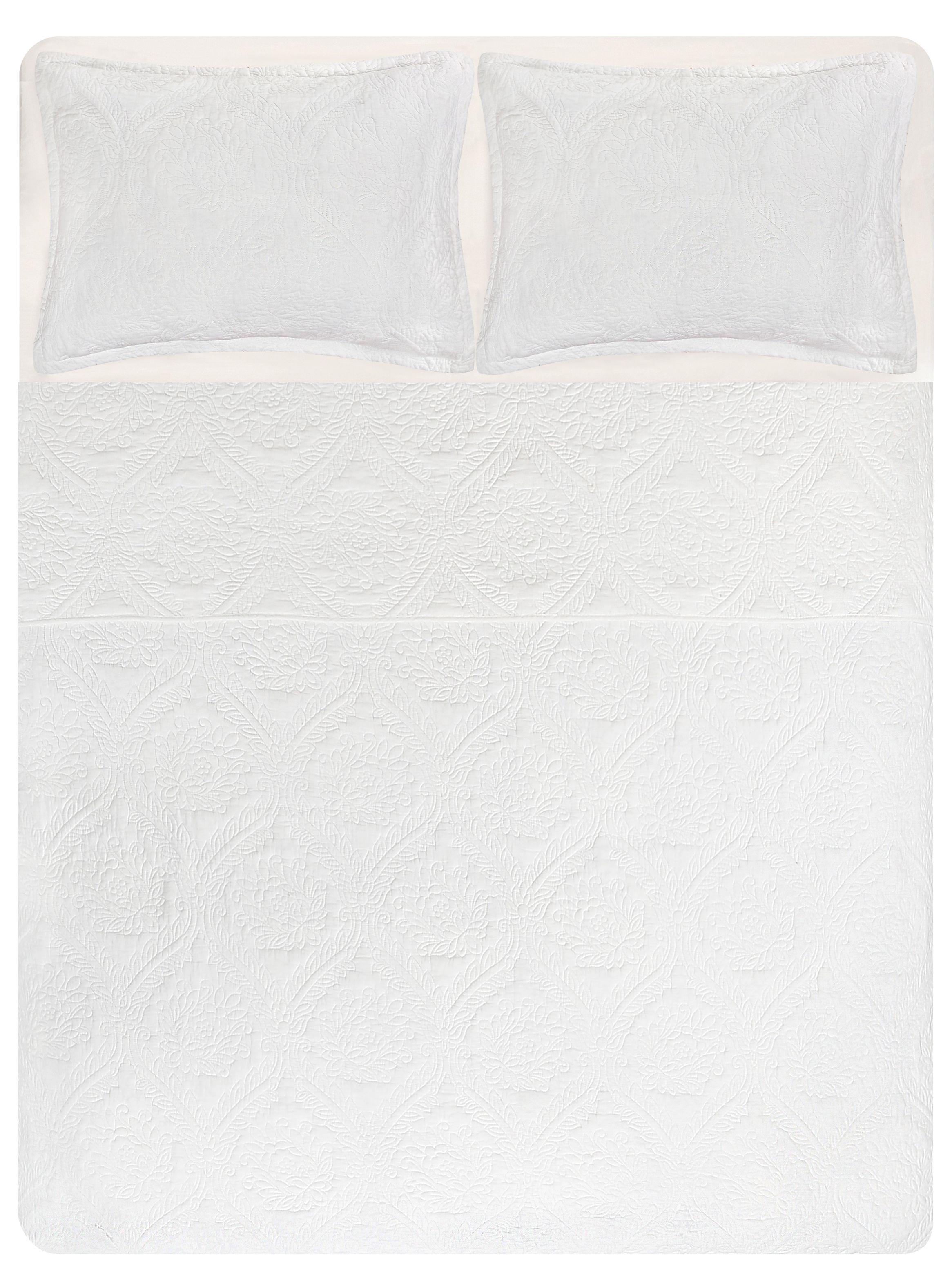 Quilt 2 Plazas Unicolor White-3
