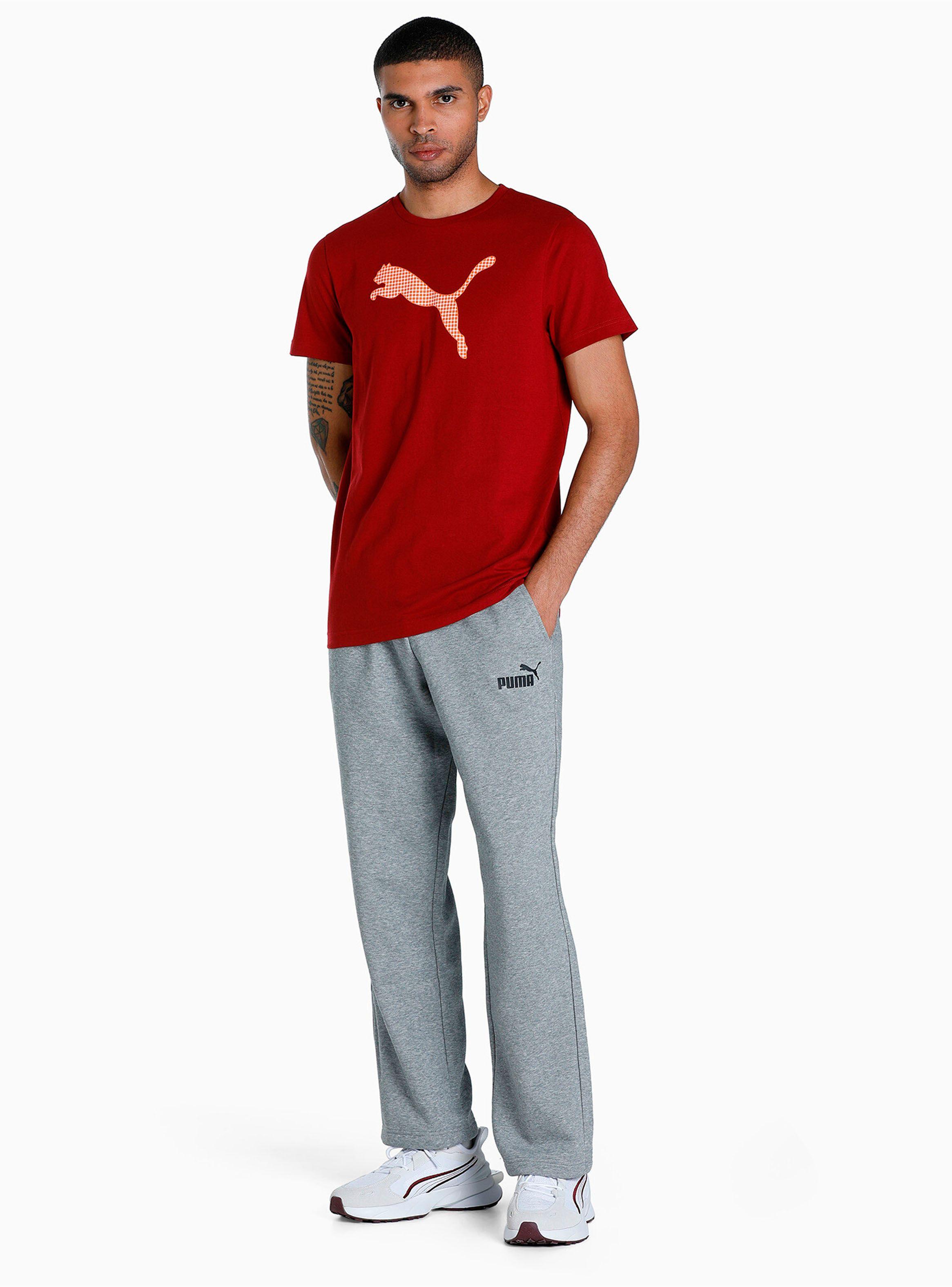 Pantalón Puma Ess Logo Pants FL op Gris Hombre-5
