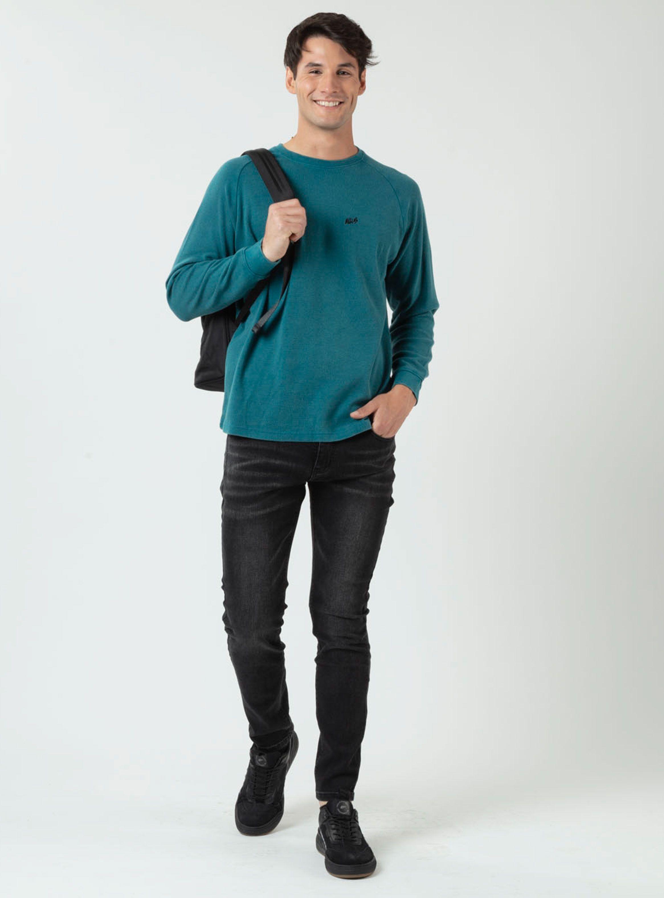 Jeans Skinny Fit Tiro Medio Dark-4