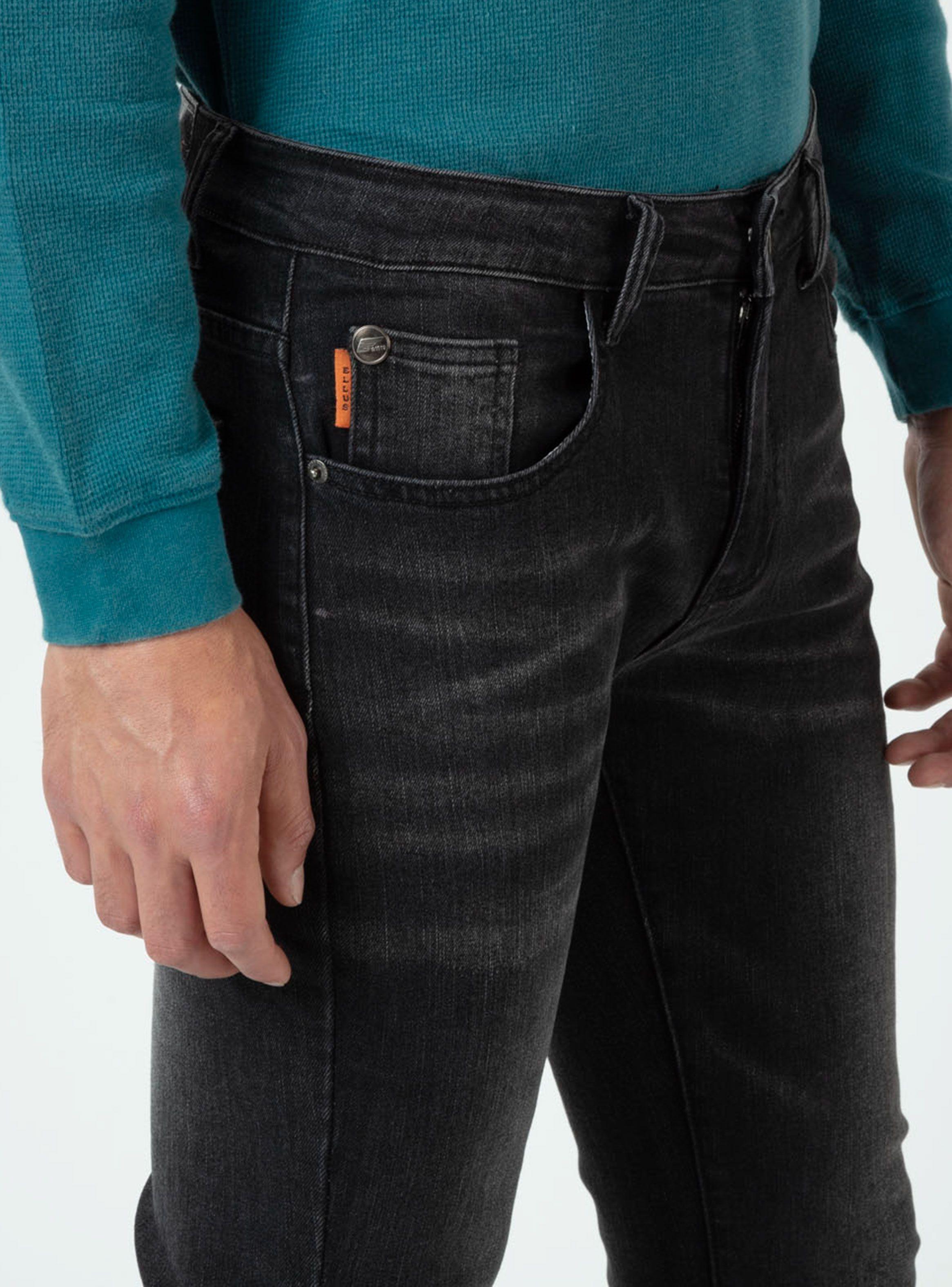 Jeans Skinny Fit Tiro Medio Dark-2