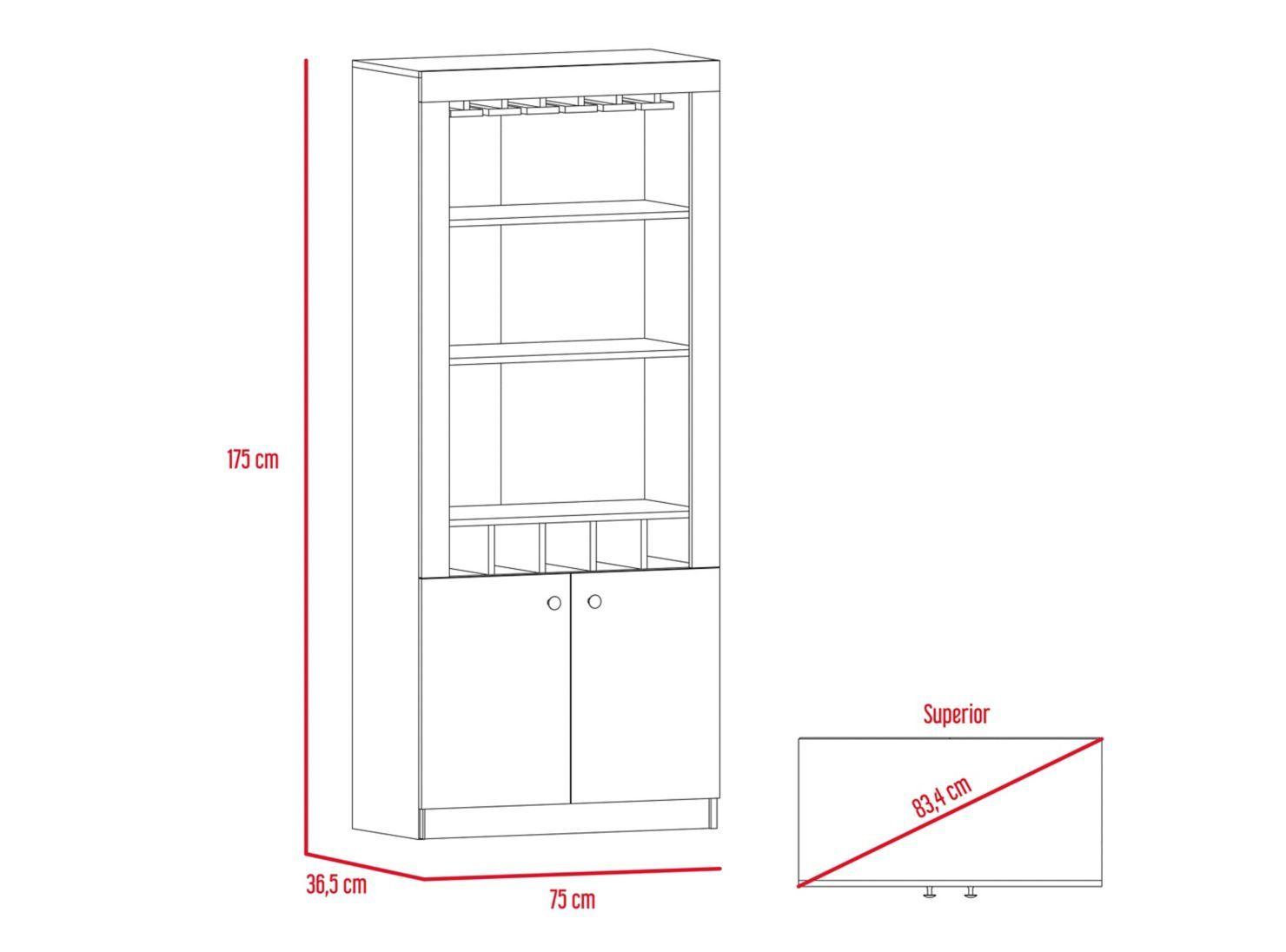 Bar Bellagio 75x36x175 cm TuHome-6