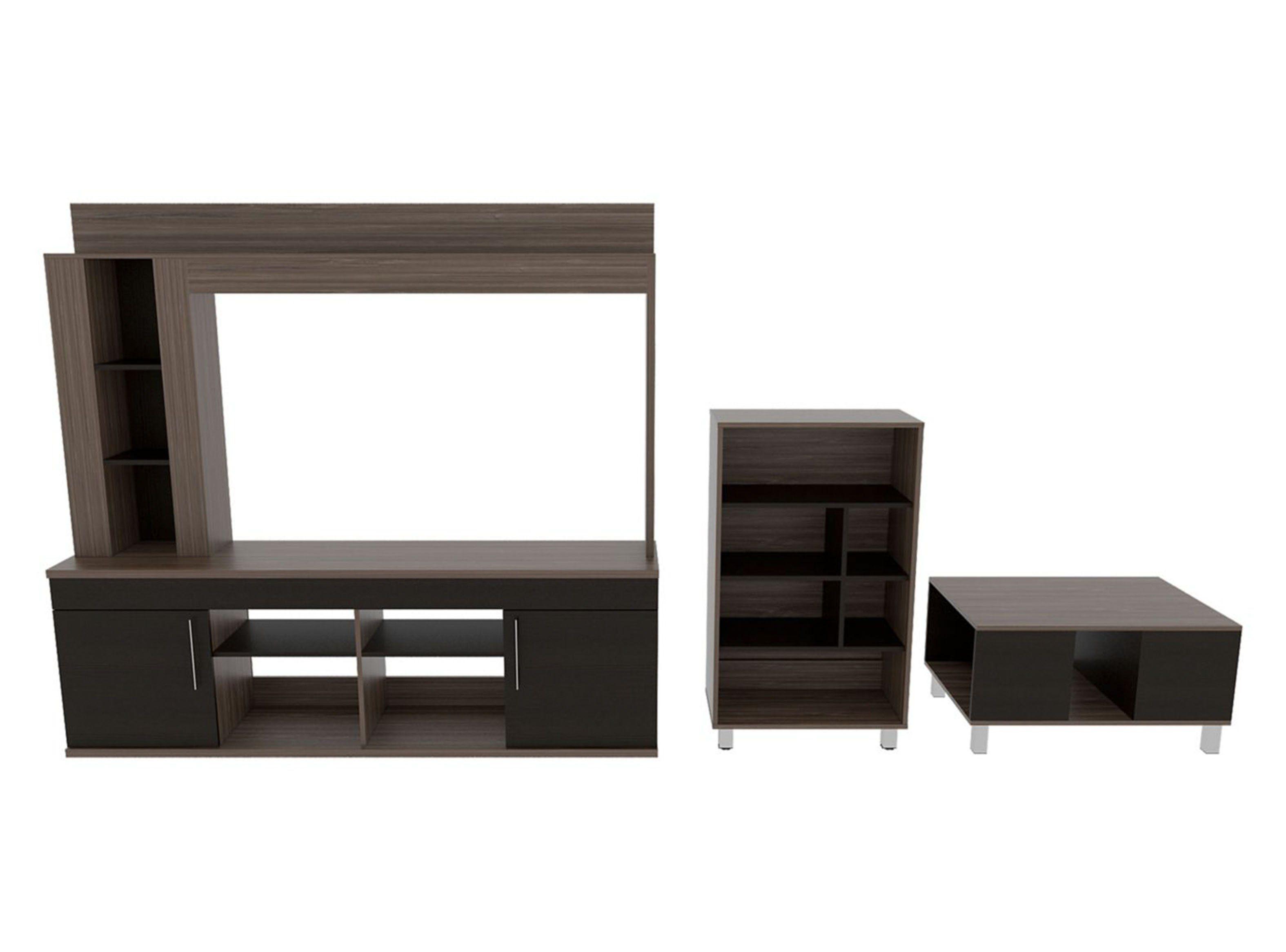 Combo Living Bellagio Home TV 60'' + Mesa de Centro + Biblioteca TuHome-1