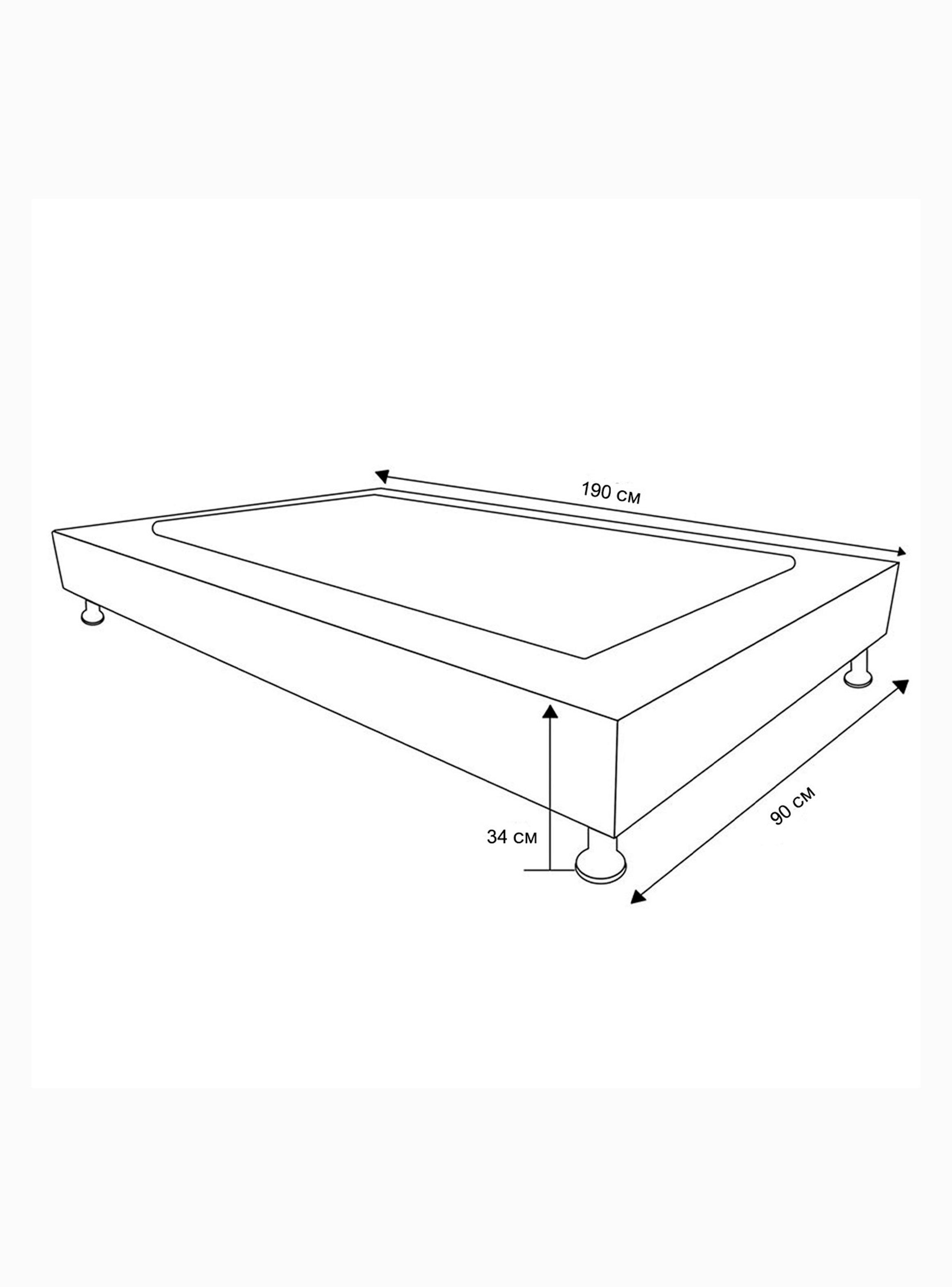 Base Cama Europea Felpa Negro 1 Plaza-1