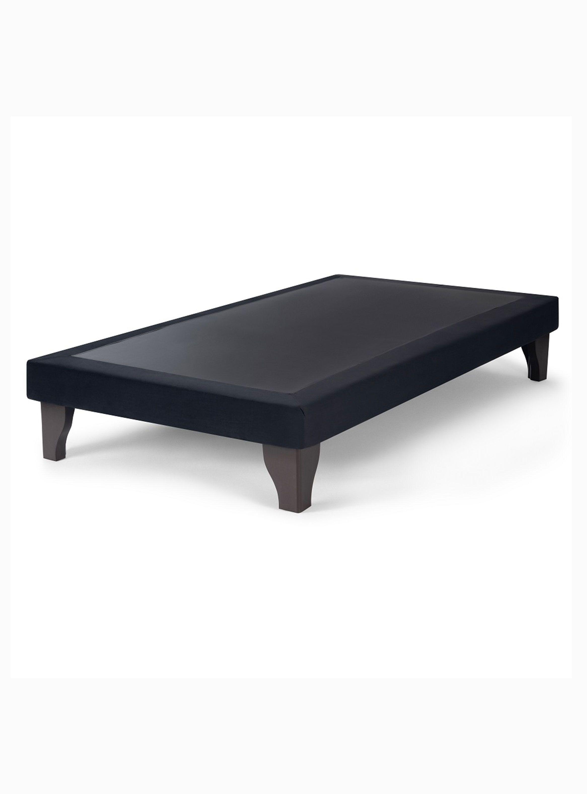 Base Cama Europea Felpa Negro 1 Plaza-2