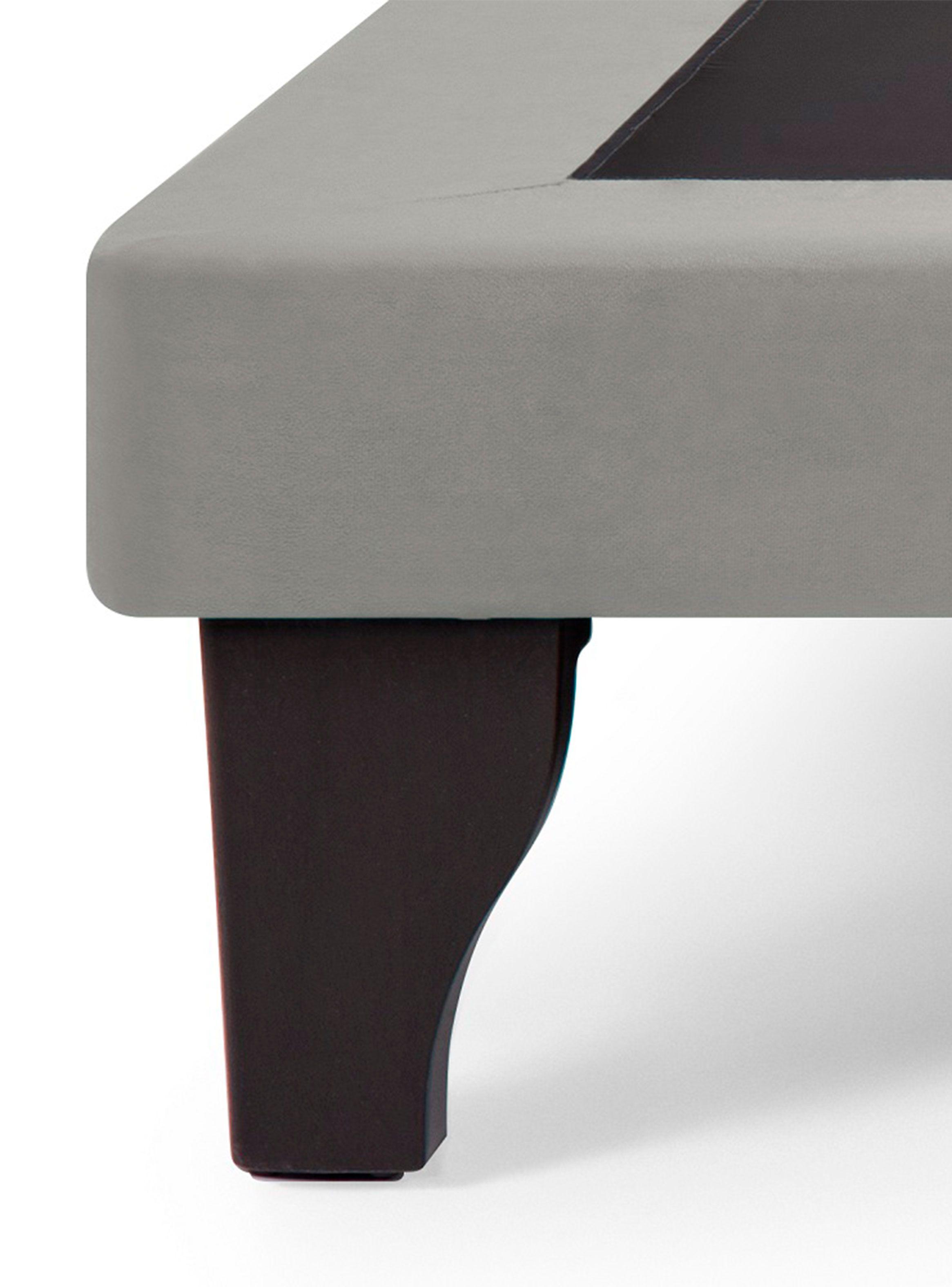 Base Cama Europea Felpa Gris 1.5 Plazas-3