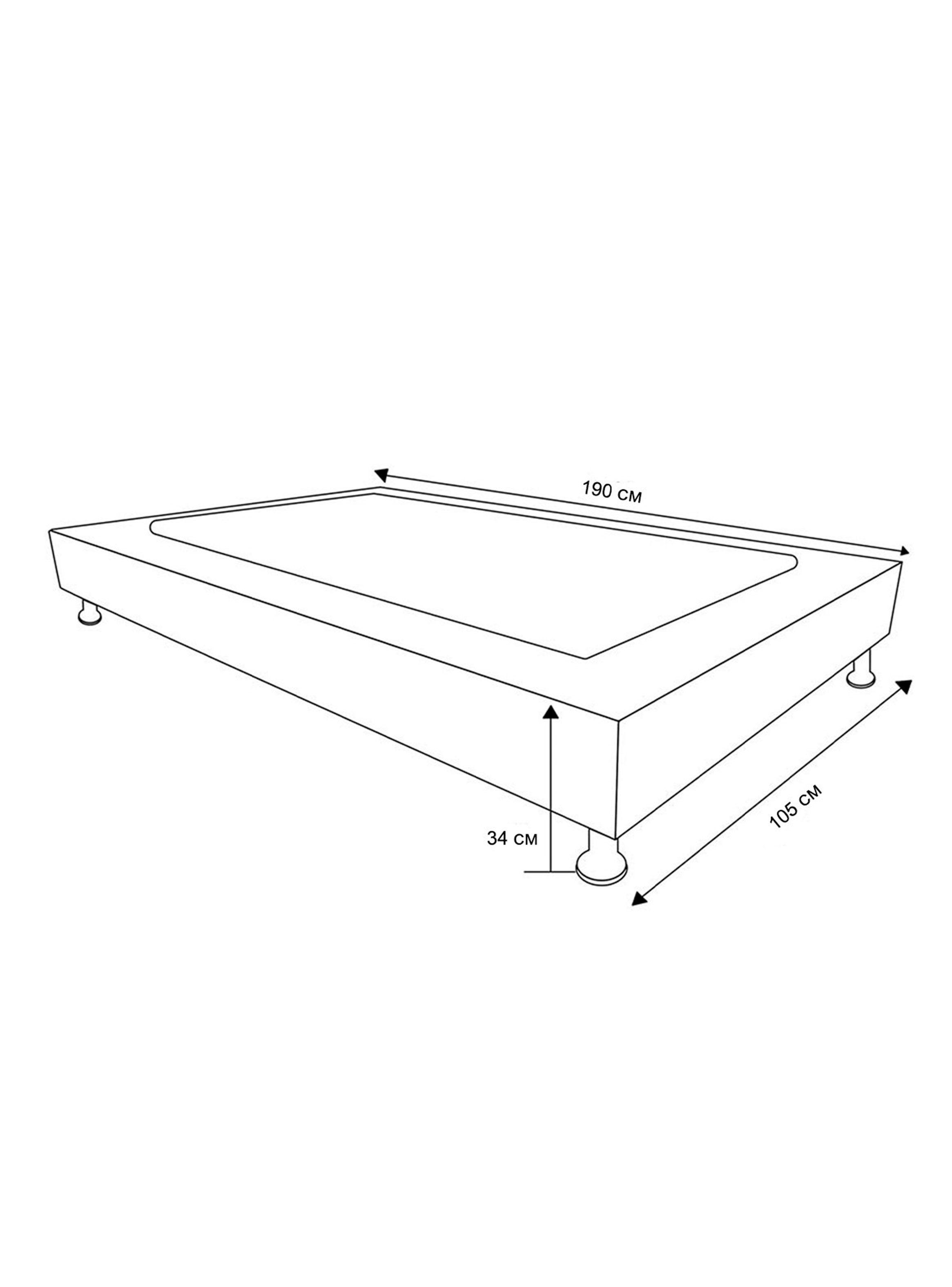 Base Cama Europea Felpa Gris 1.5 Plazas-1
