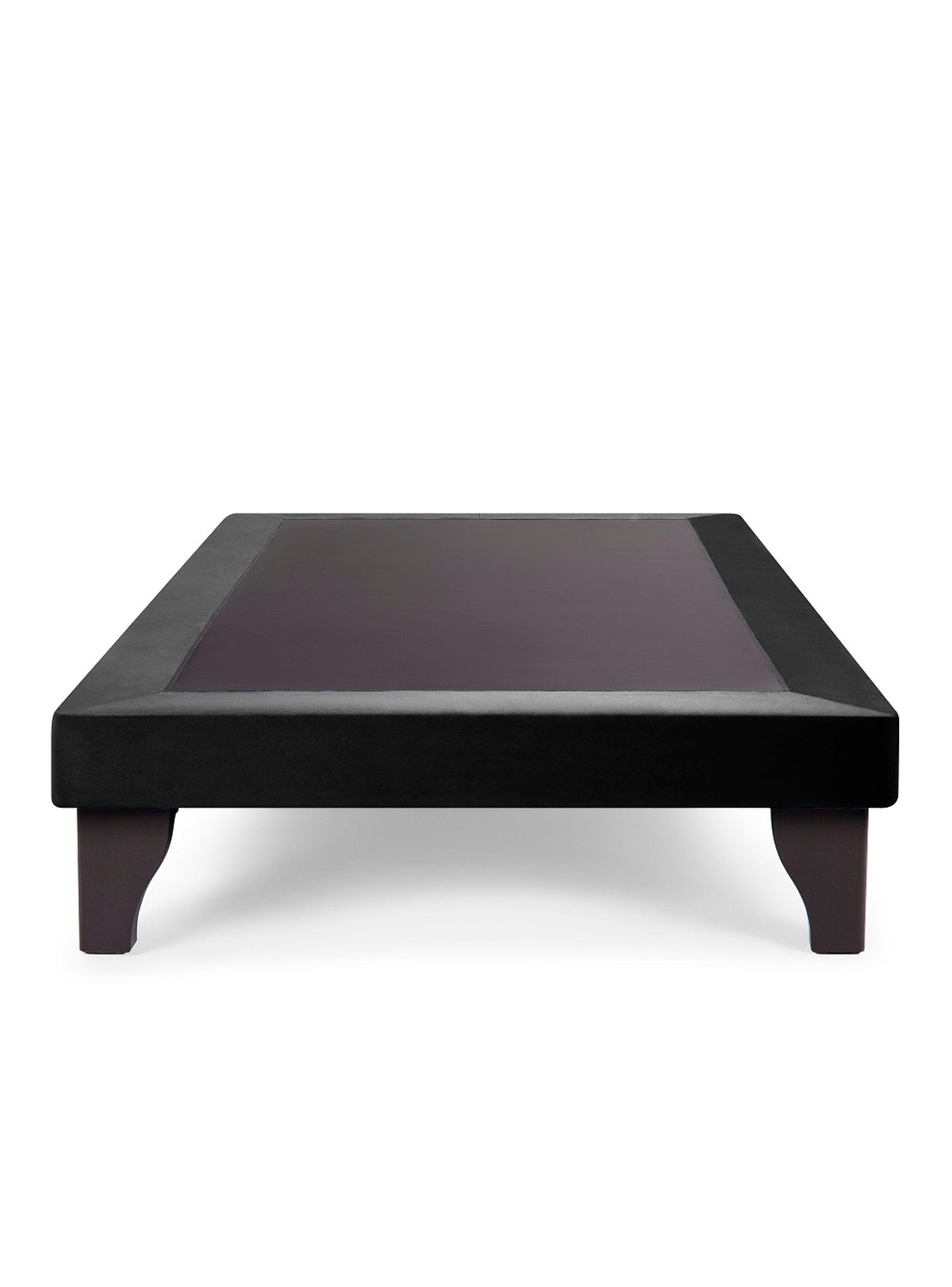 Base Cama Europea Felpa Negro 1.5 Plazas-0