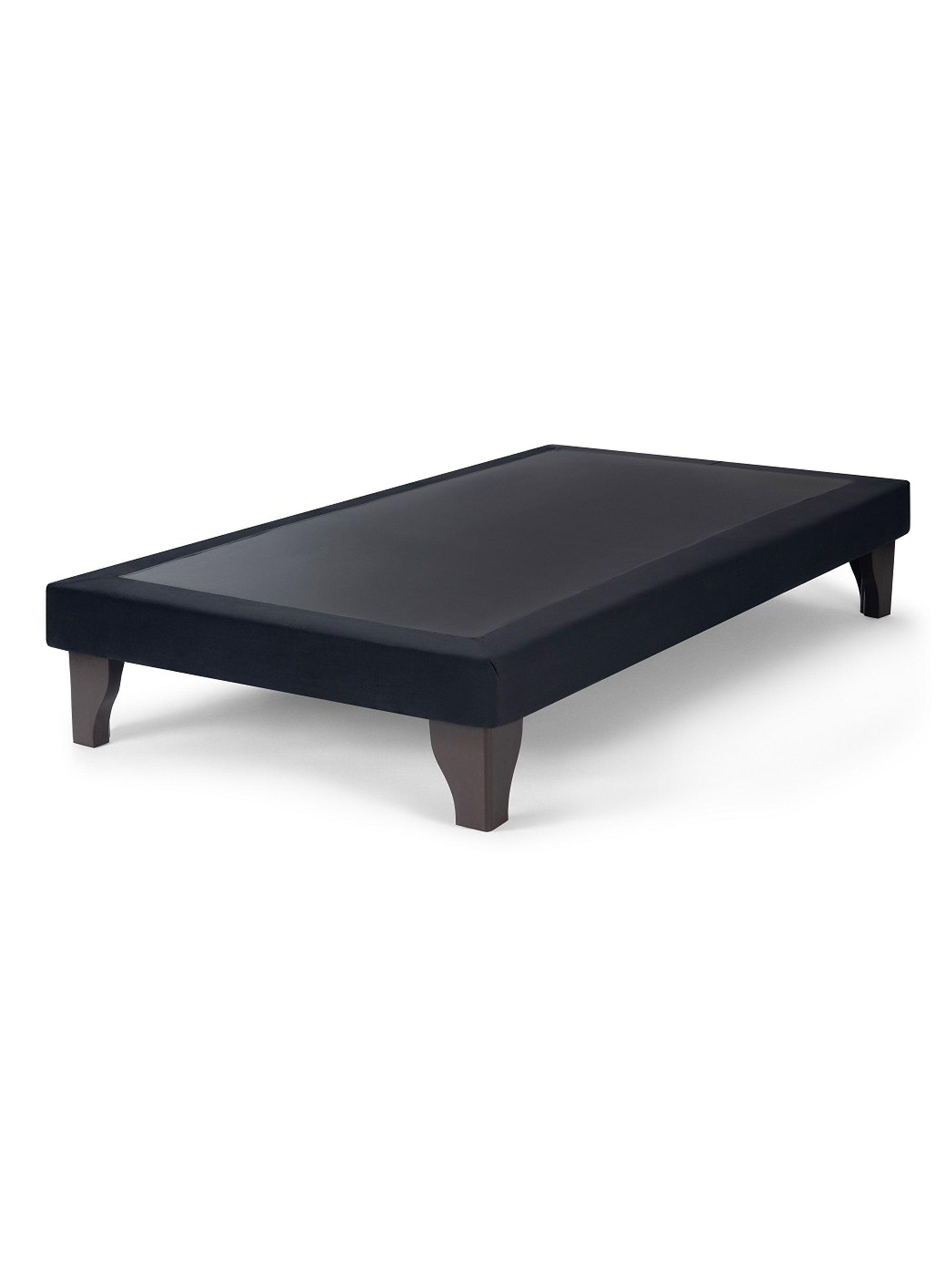 Base Cama Europea Felpa Negro 1.5 Plazas-2