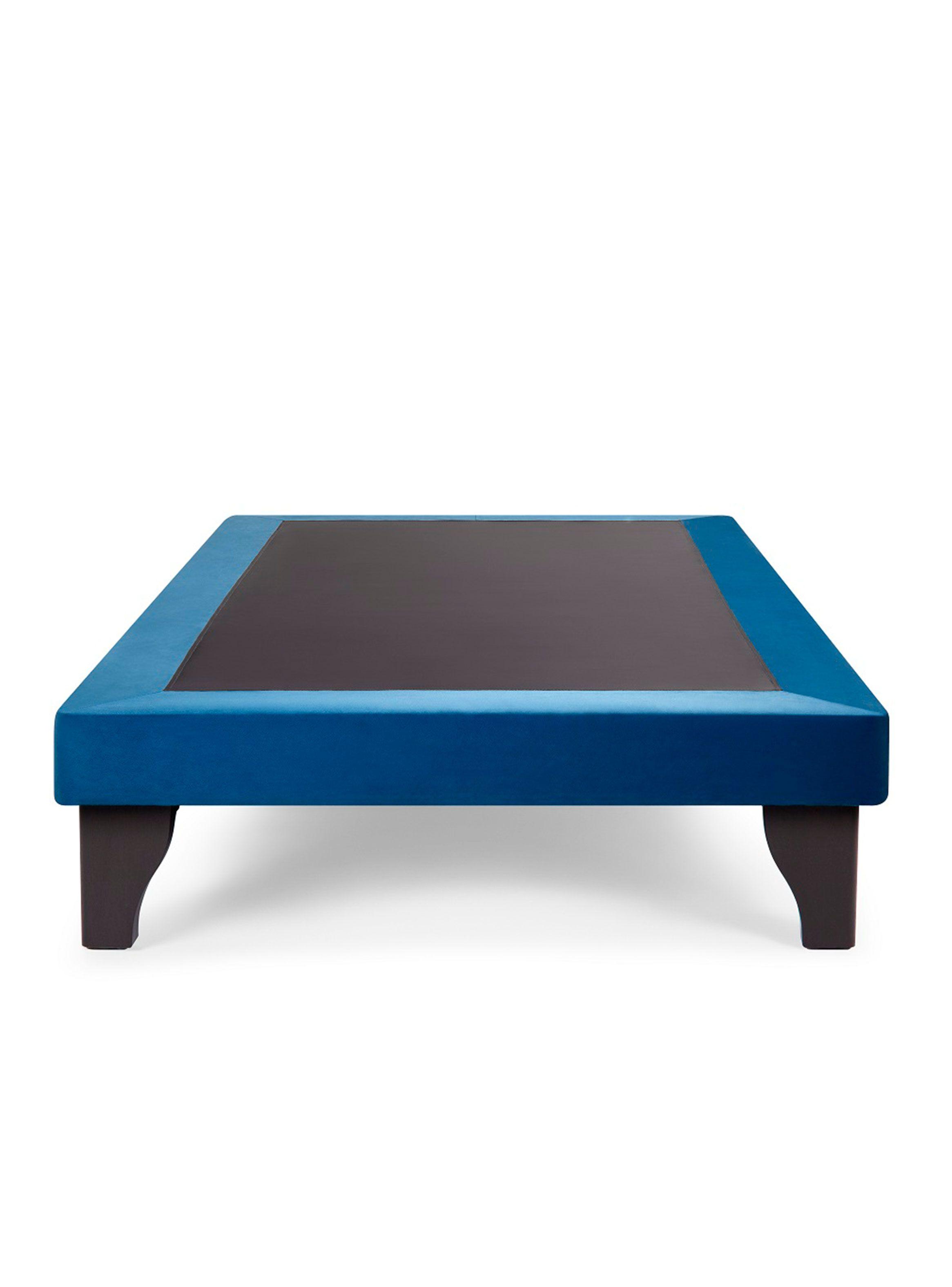 Base Cama Europea Felpa Azul Marino 1.5 Plazas-0