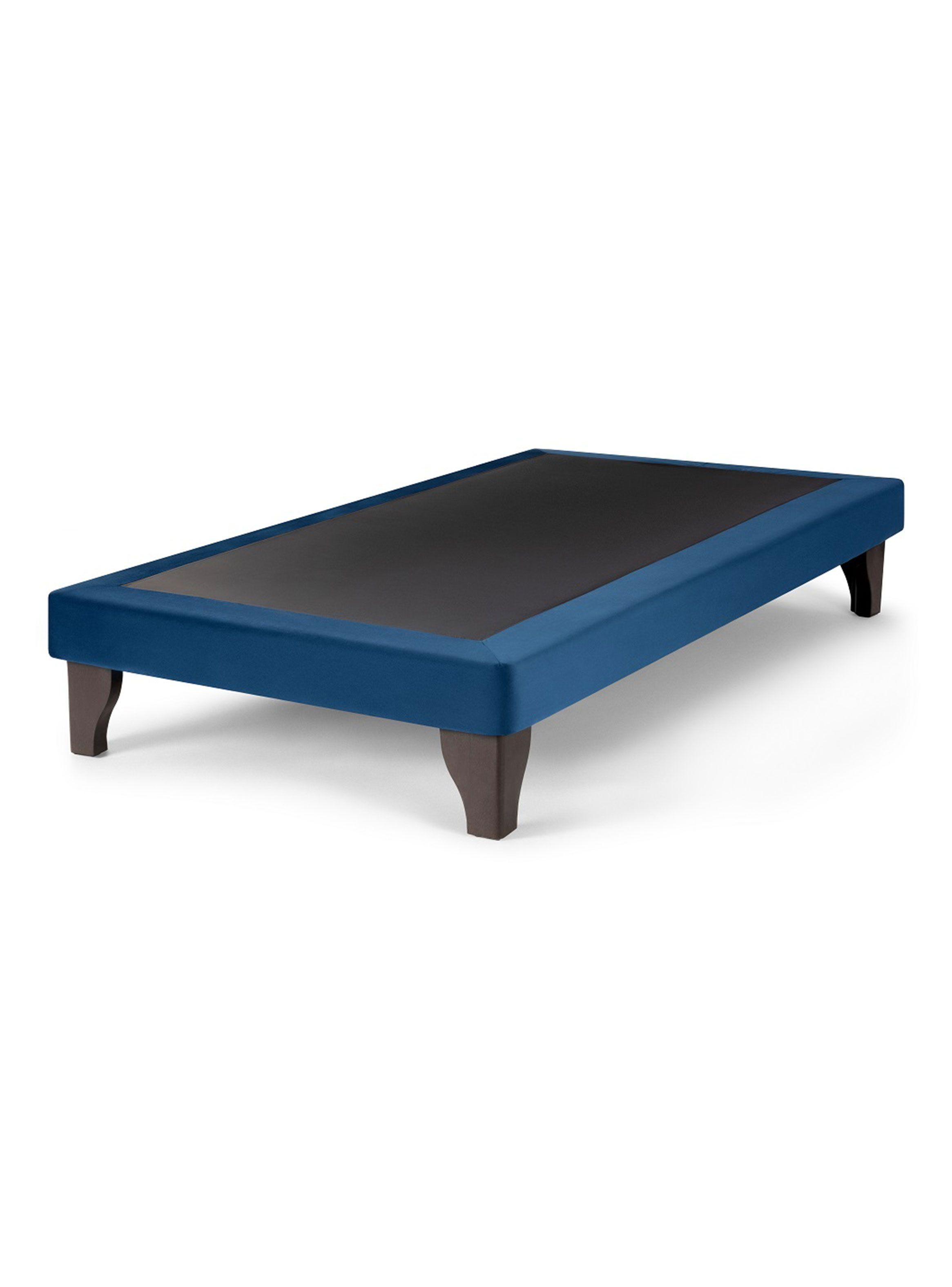 Base Cama Europea Felpa Azul Marino 1.5 Plazas-2