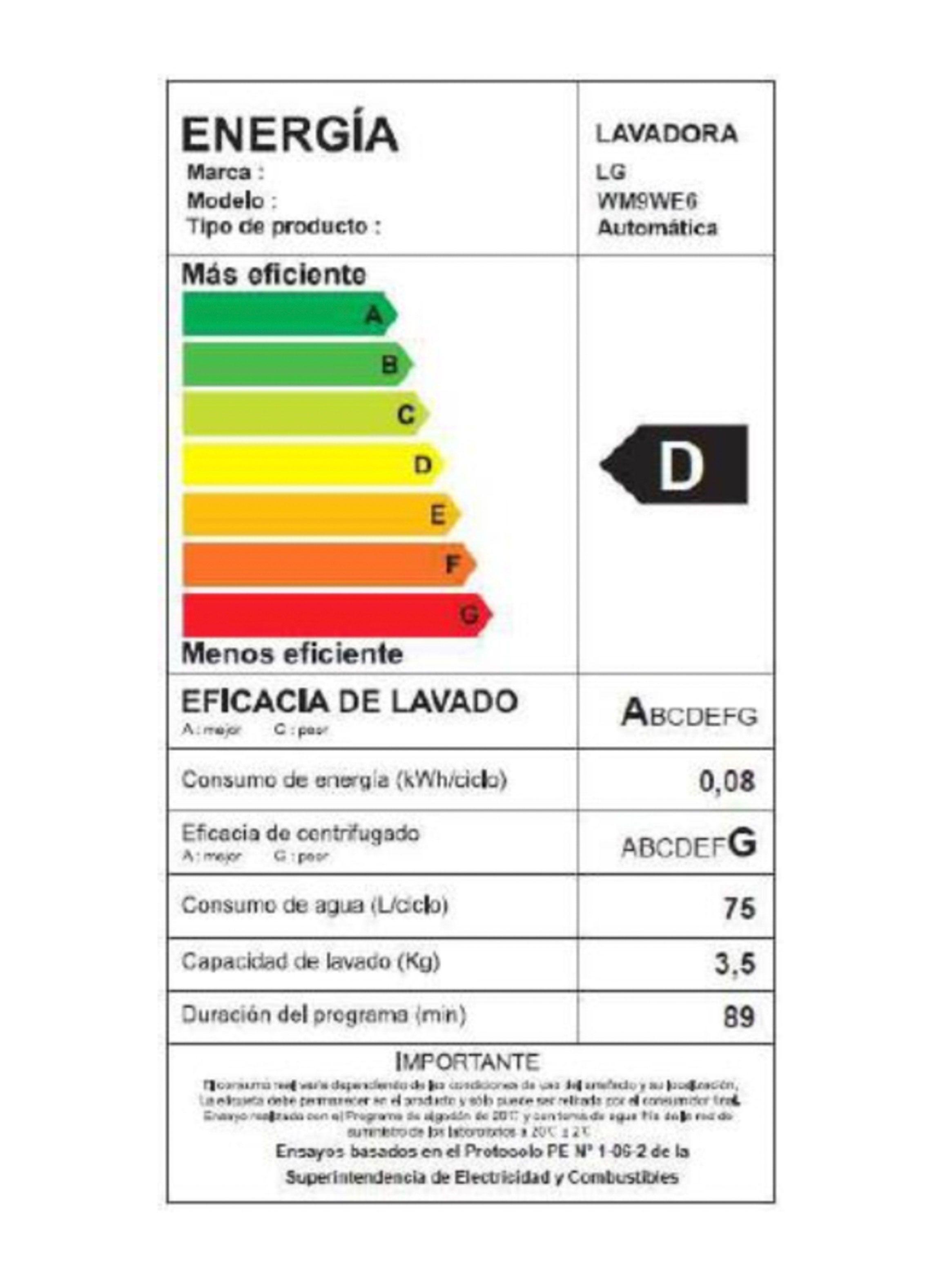 Lavadora de Carga Frontal 9 Kg WM9WE6 6 Motion-8