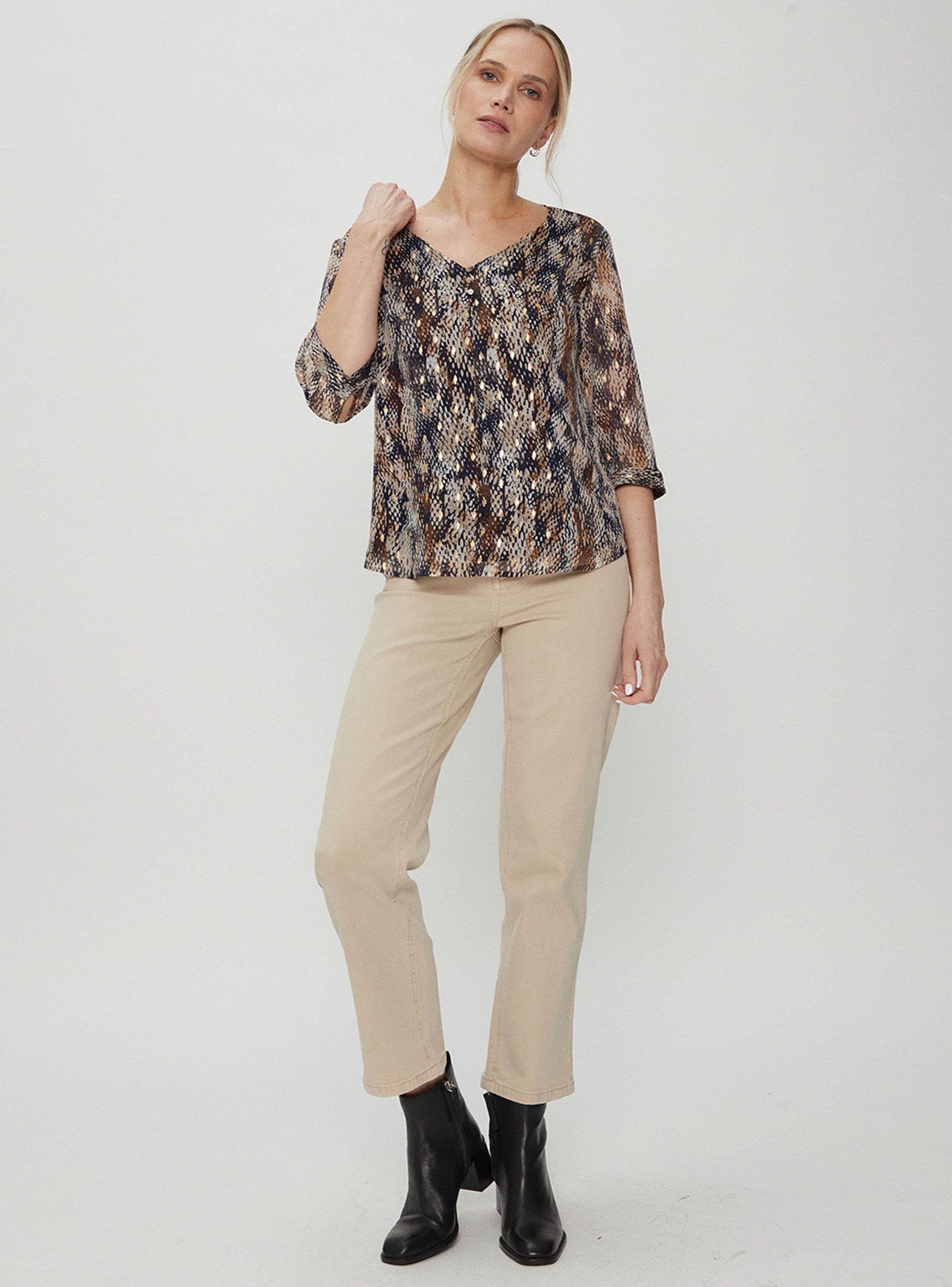 Blusa Escote En V Estampada Nailon-3