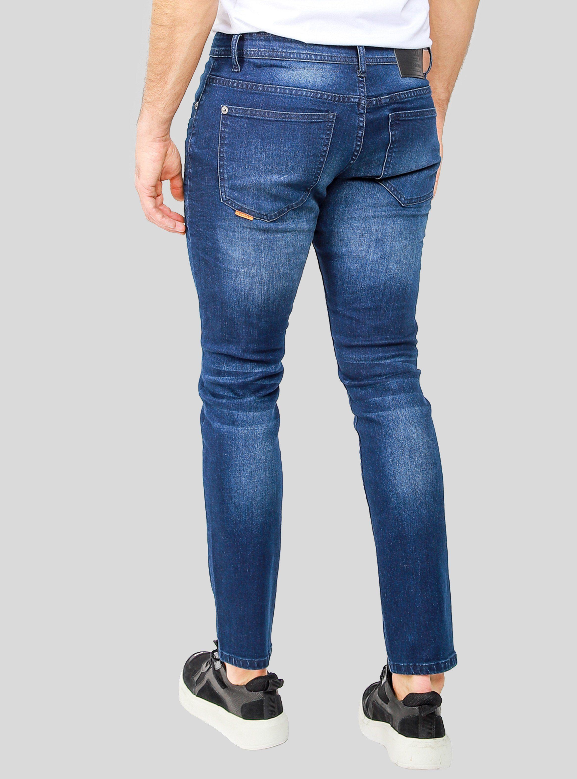 Jeans 1 Skinny Azul Oscuro Tiro Medio-1