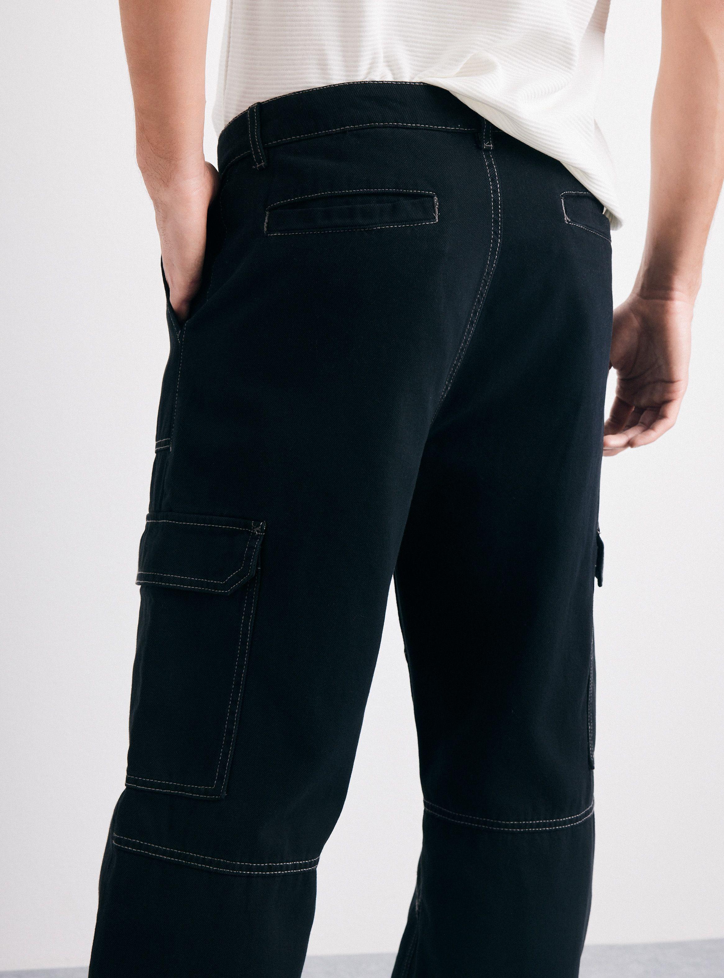 Pantalón Costuras En Contraste-3