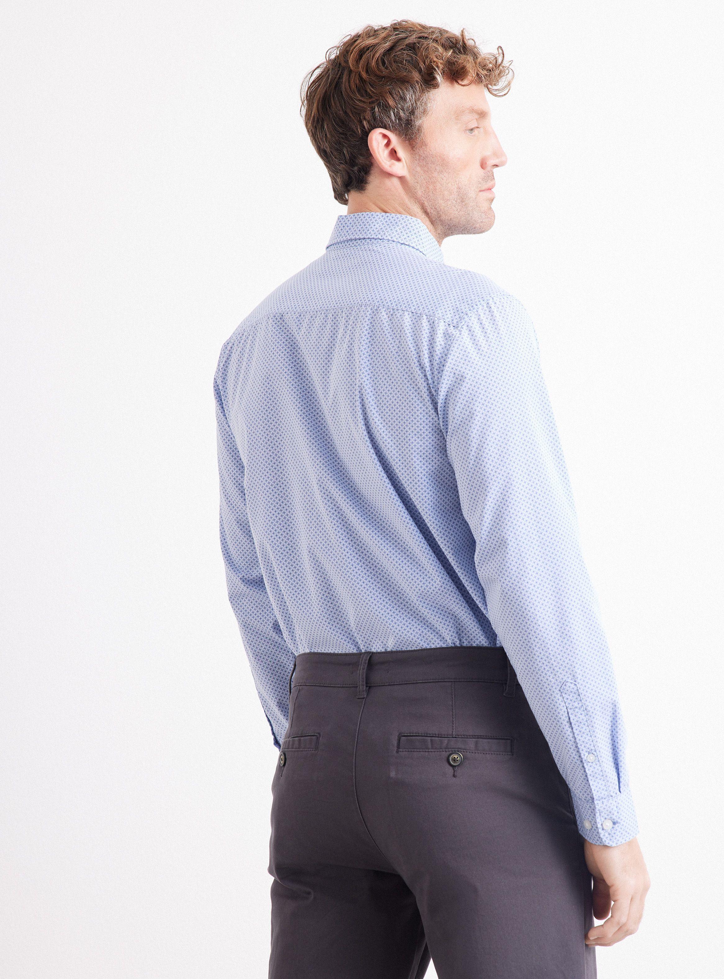 Camisa de Vestir Manga Larga Poplin Mini Print-1