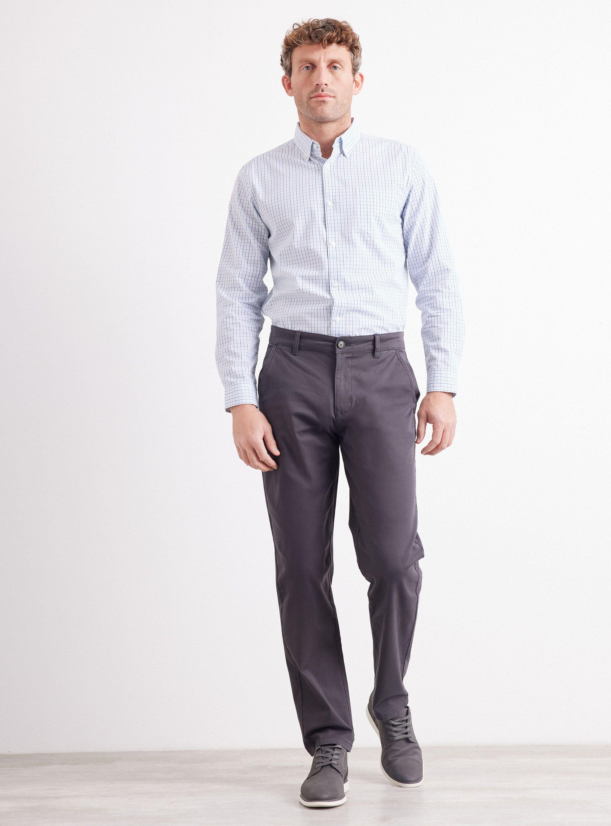 Camisa de Vestir Manga Larga Poplin Cuadros-4