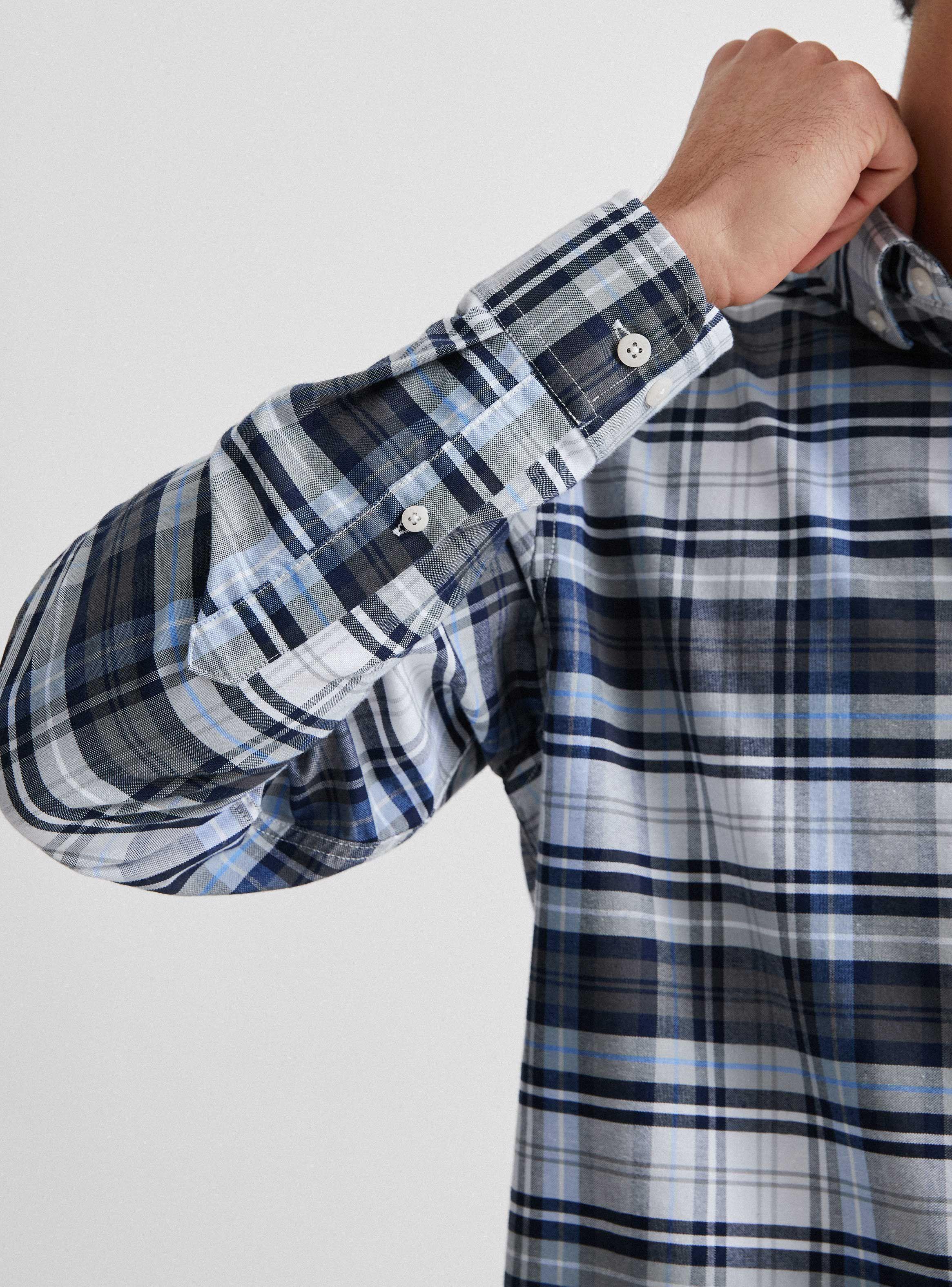 Camisa de Vestir Manga Larga Cuadros Medio de Greenfield