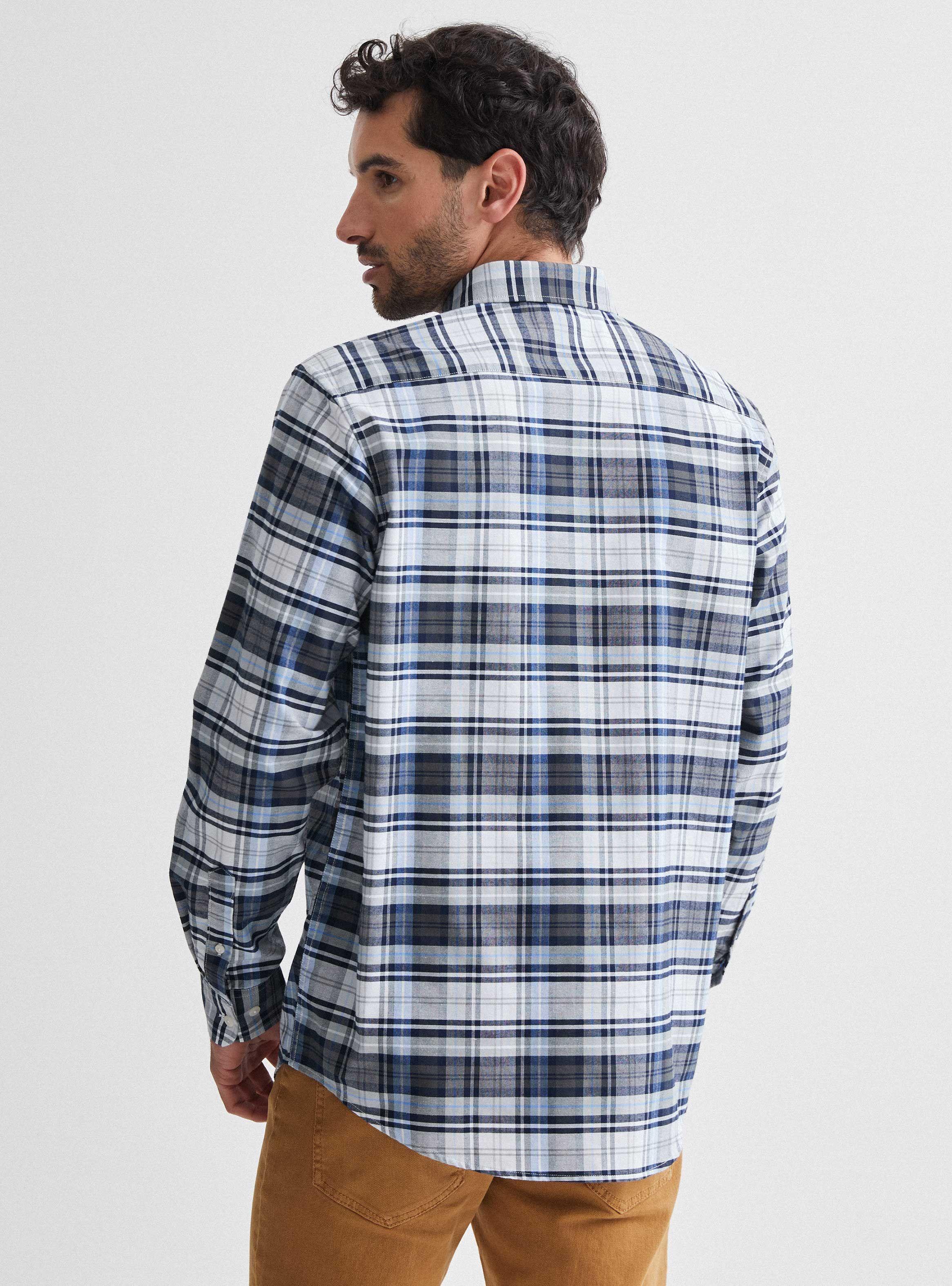 Camisa de Vestir Manga Larga Cuadros Medio de Greenfield