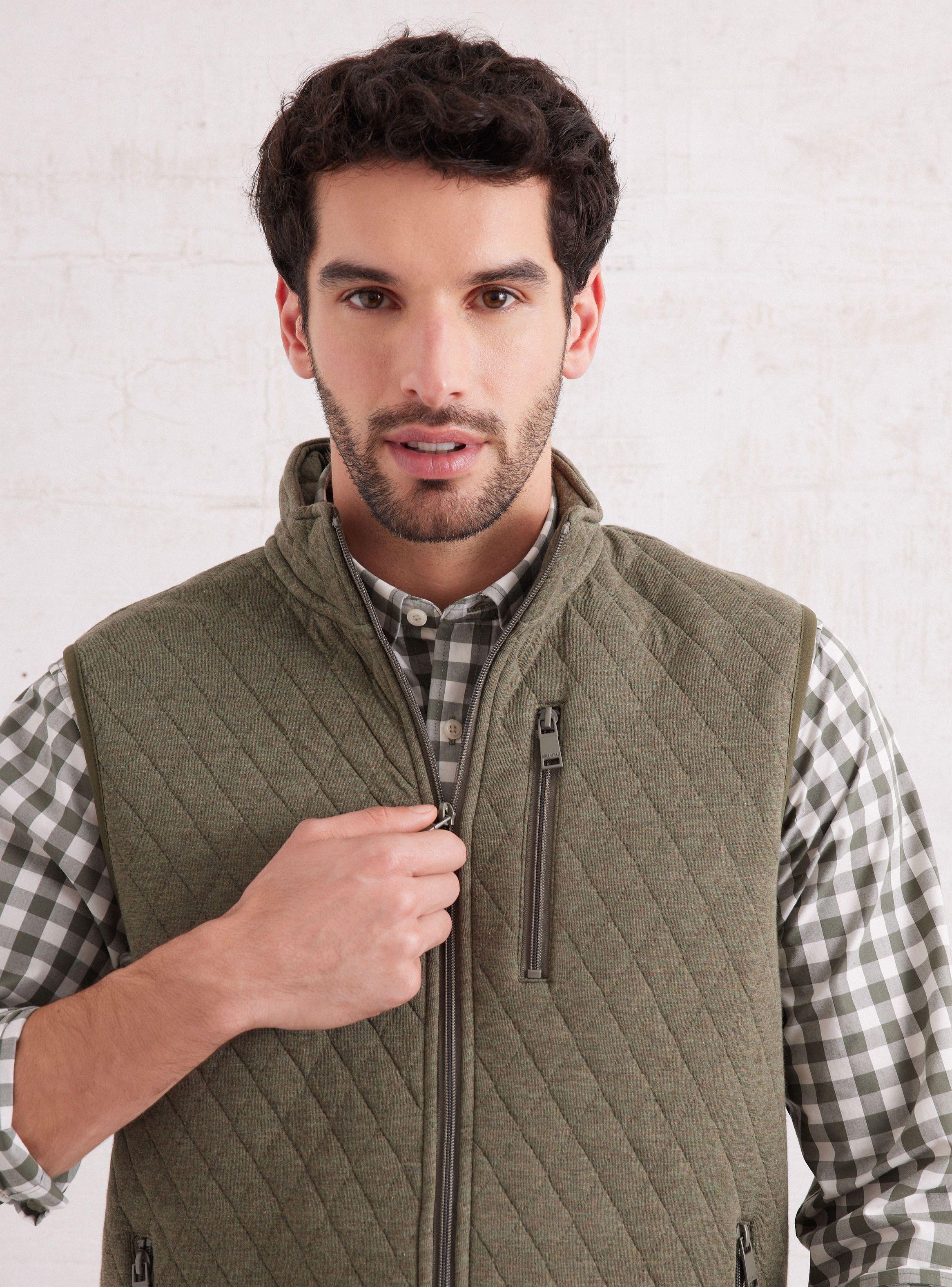Polerón 1/4 Zipper Cuadros Sin Manga-2