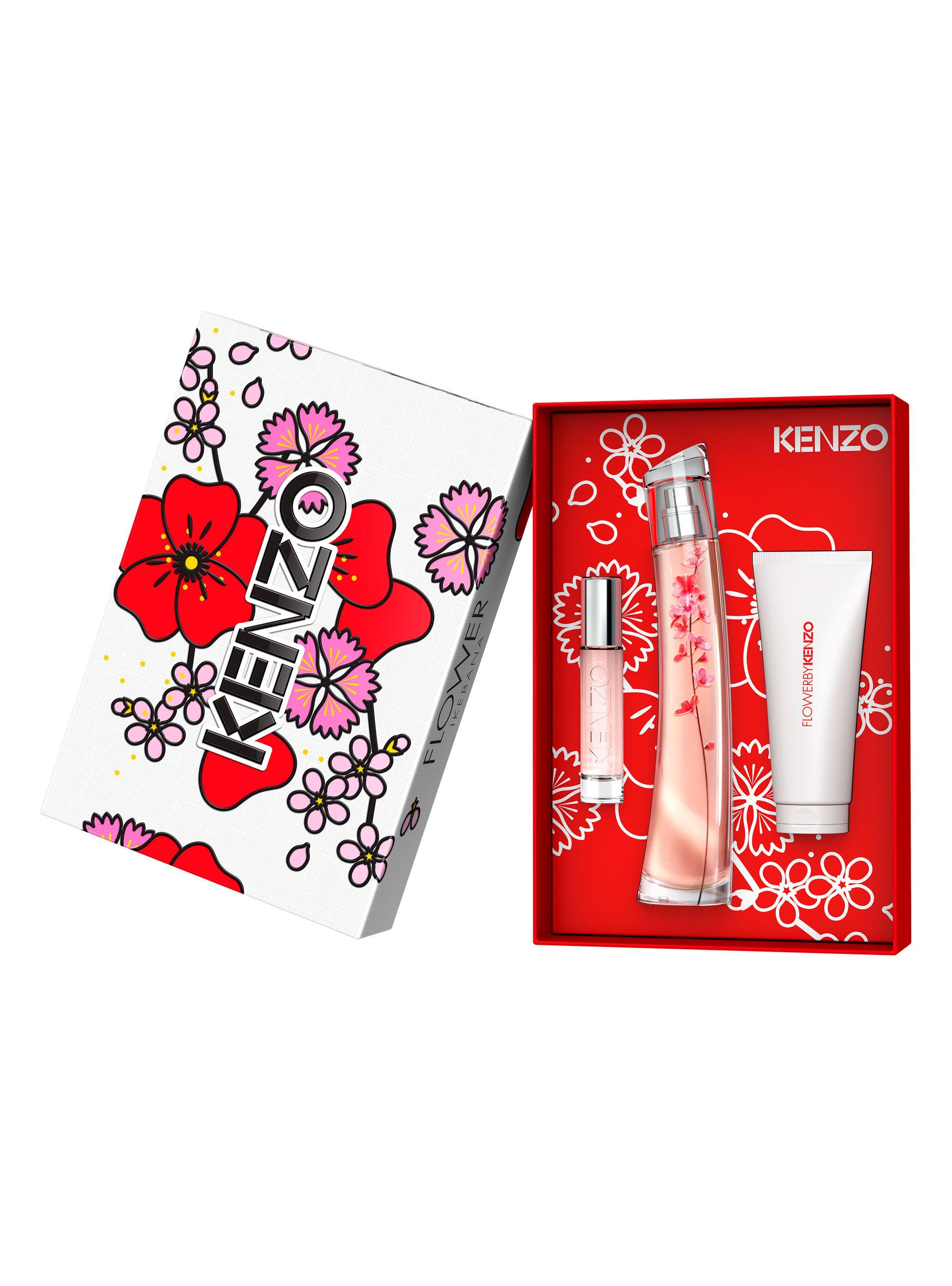 Set Perfume Flower by Kenzo Ikebana EDP Mujer 75 ml + Perfumero de viaje 10 ml+ Crema Corporal 75 ml-1