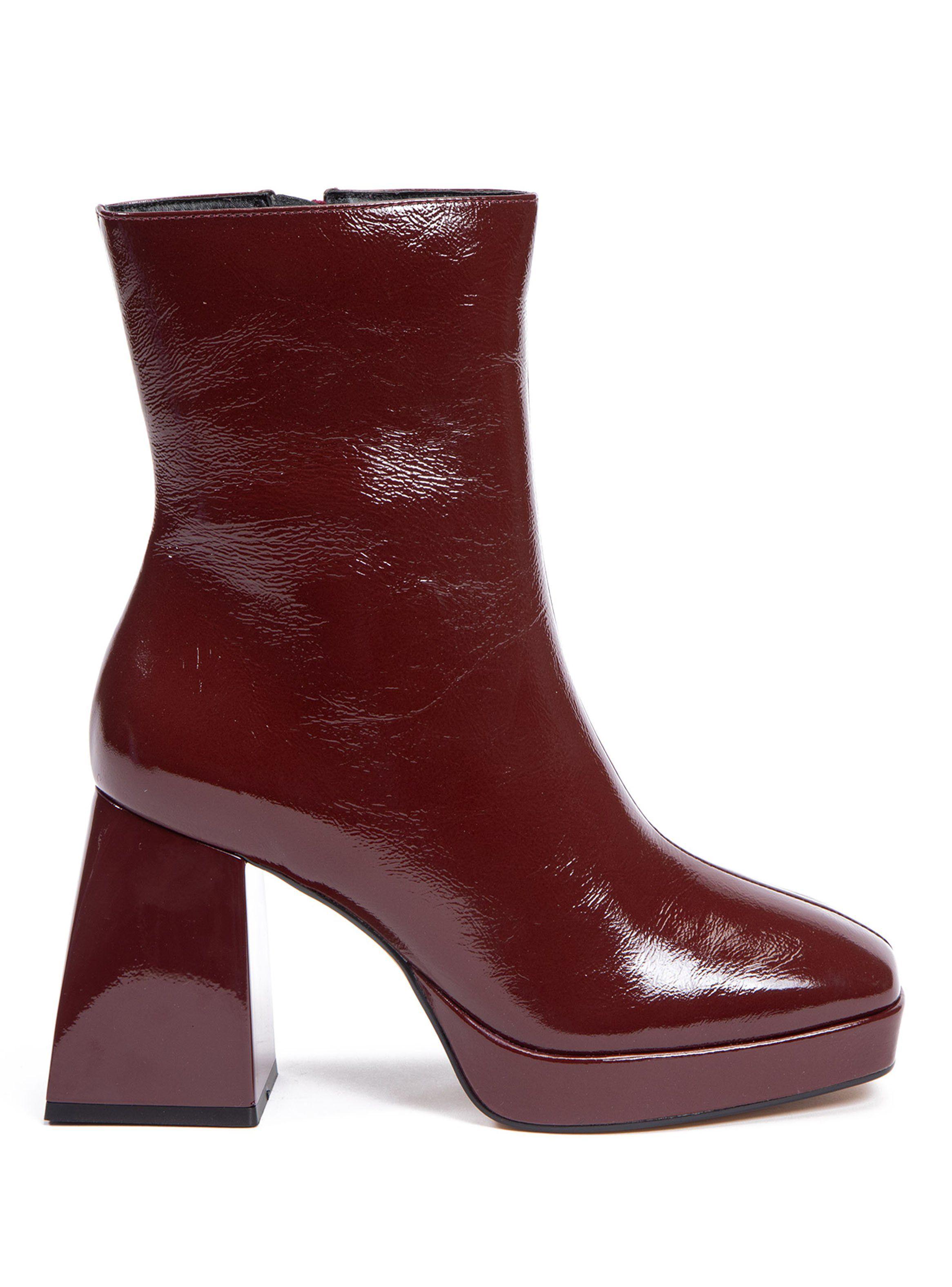 Botín Cuero Jodie 659265 Taco Cuadrado Mujer-1