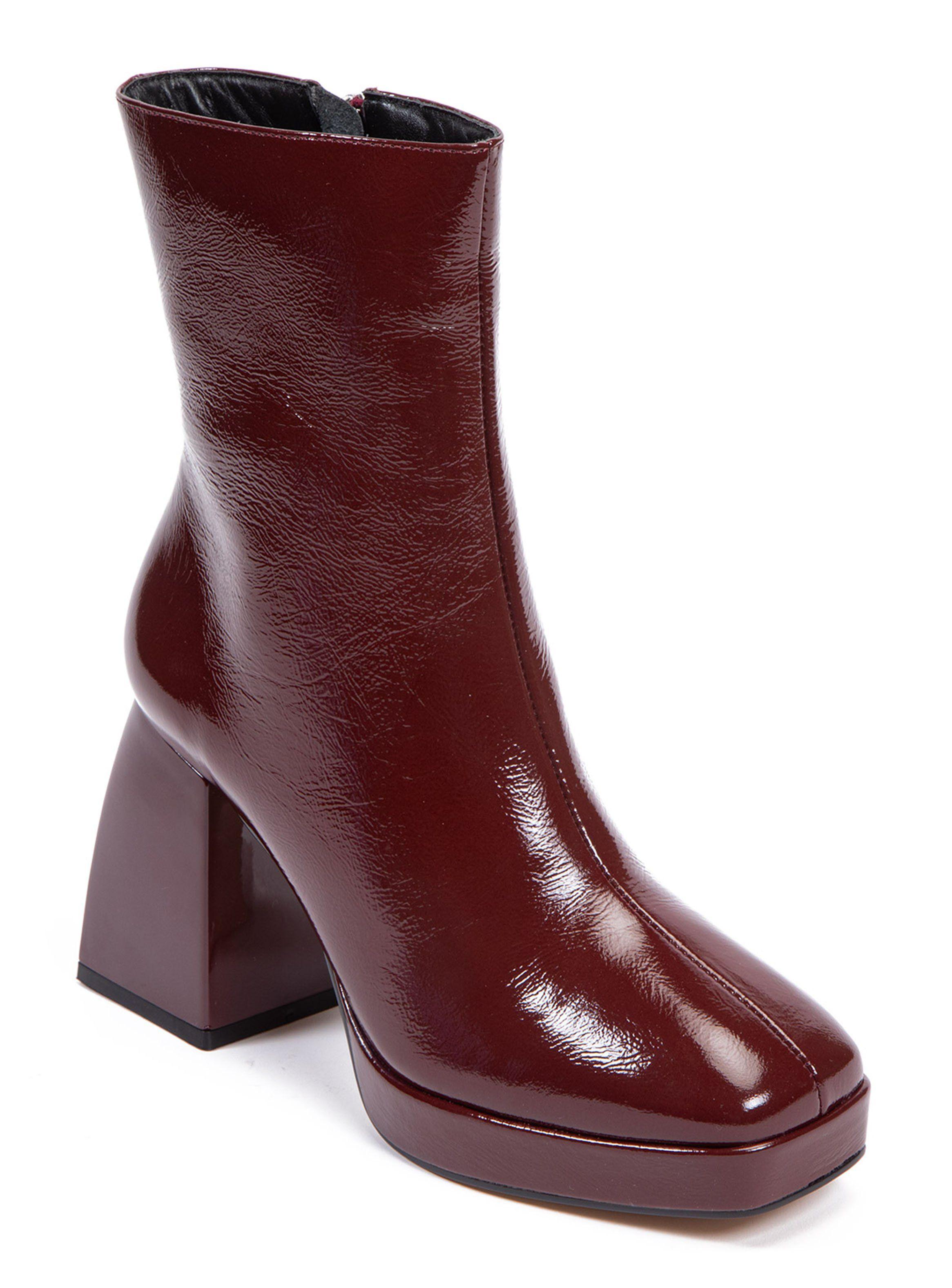 Botín Cuero Jodie 659265 Taco Cuadrado Mujer-2