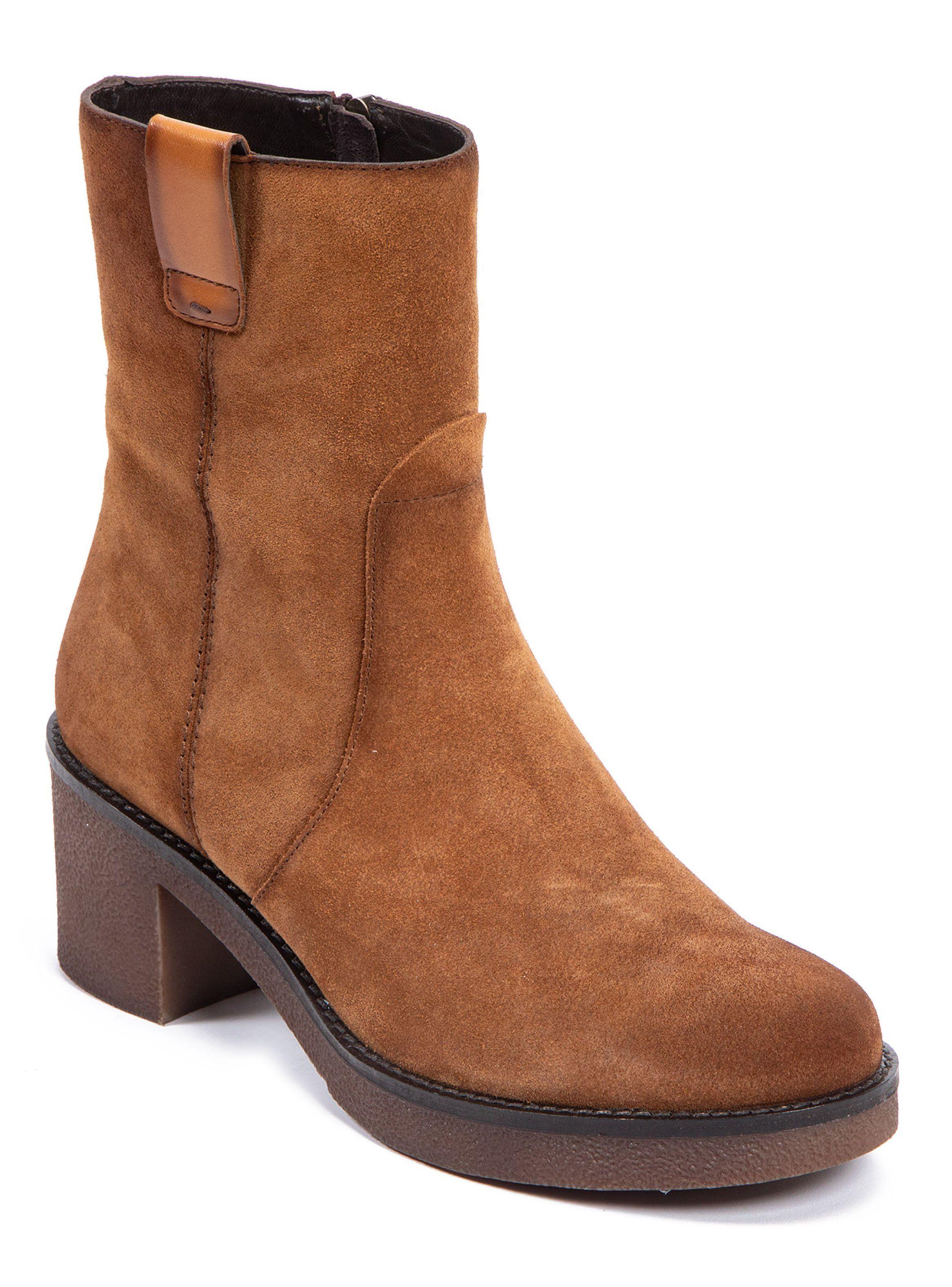 Botín Cuero Meg 659306 Taco Cuadrado Mujer-2