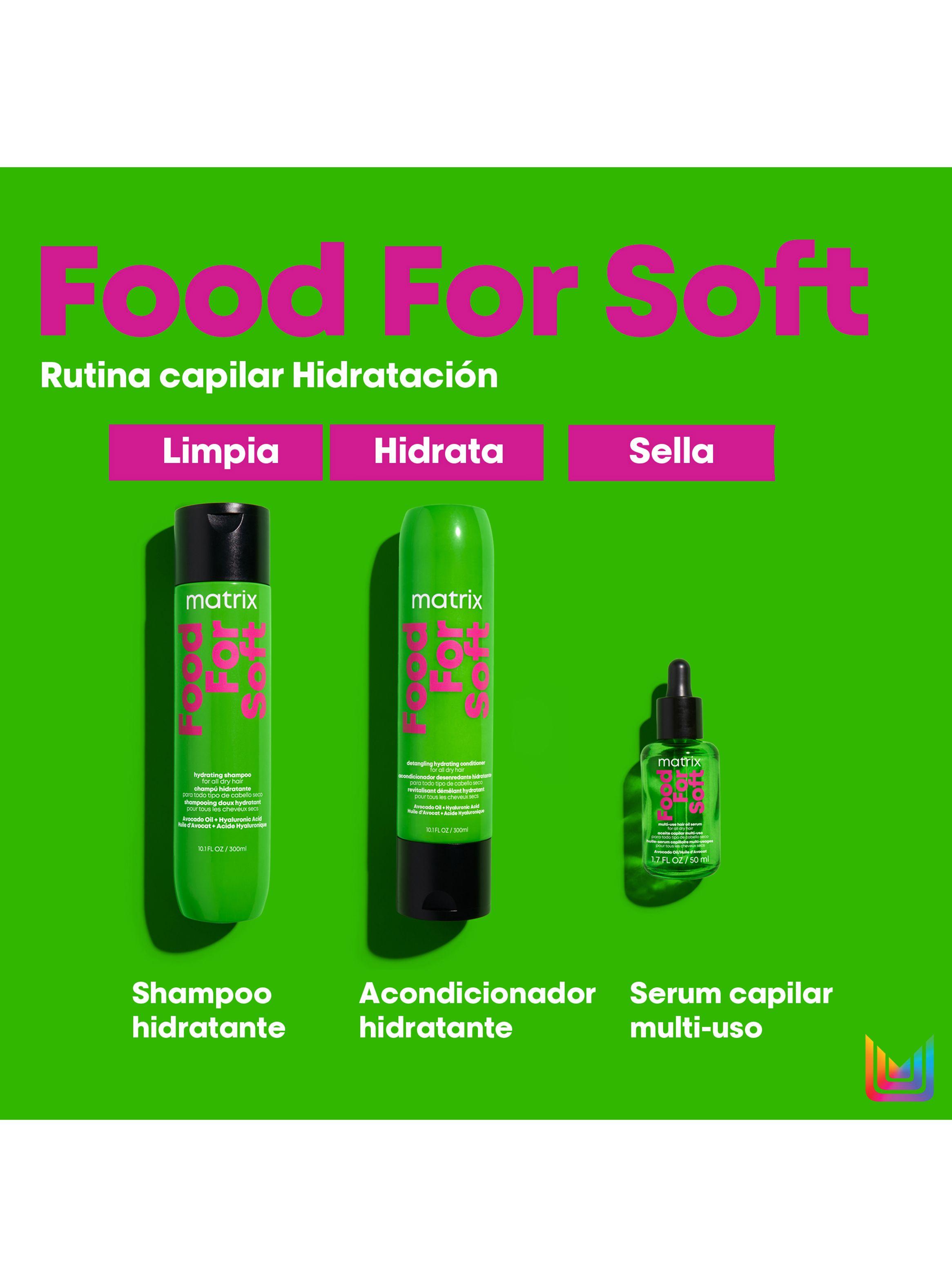 Shampoo Hidratante Cabello Seco Food For Soft 300 ml-4