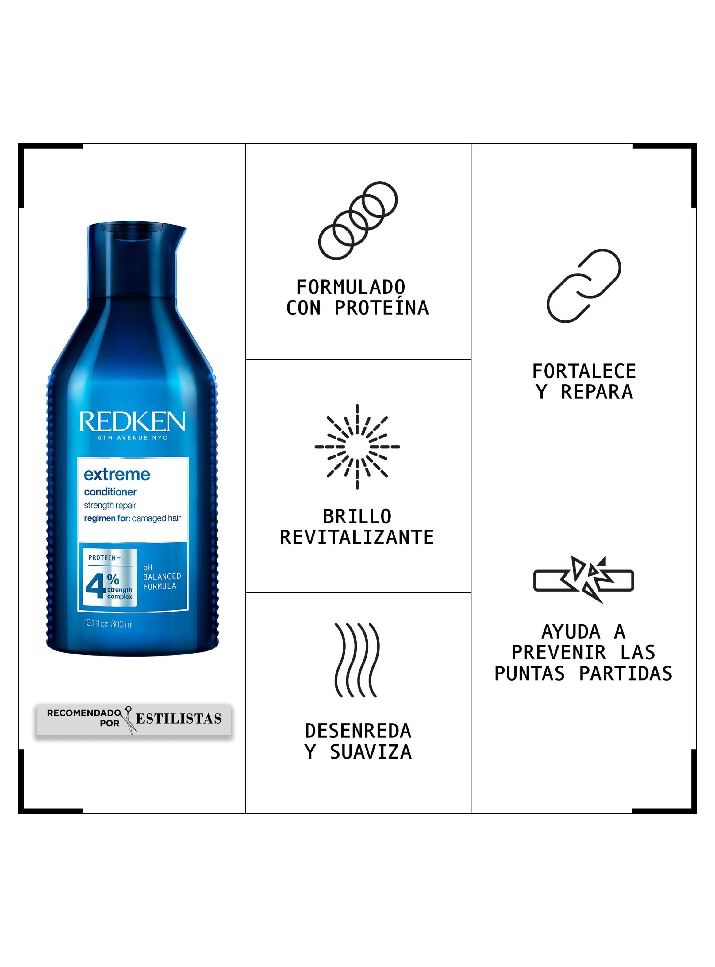 Set Reparacion Cabello Dañado Extreme Shampoo 300ml + Acondicionador 300ml Redken-3