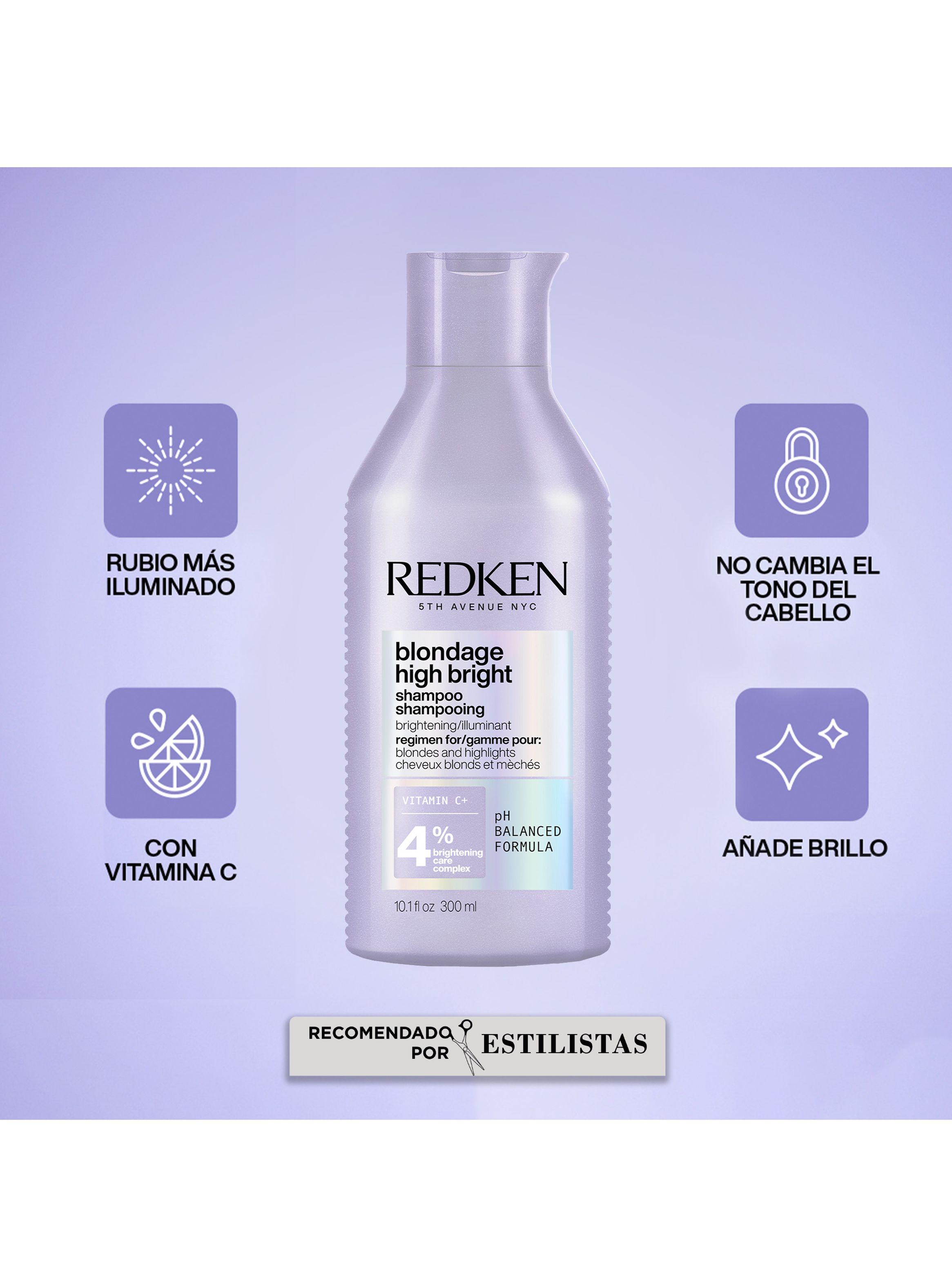 Set Iluminador Cabello Rubio Blondage High Bright Shampoo con Vitamina C 300ml + Acondicionador 300ml Redken-2