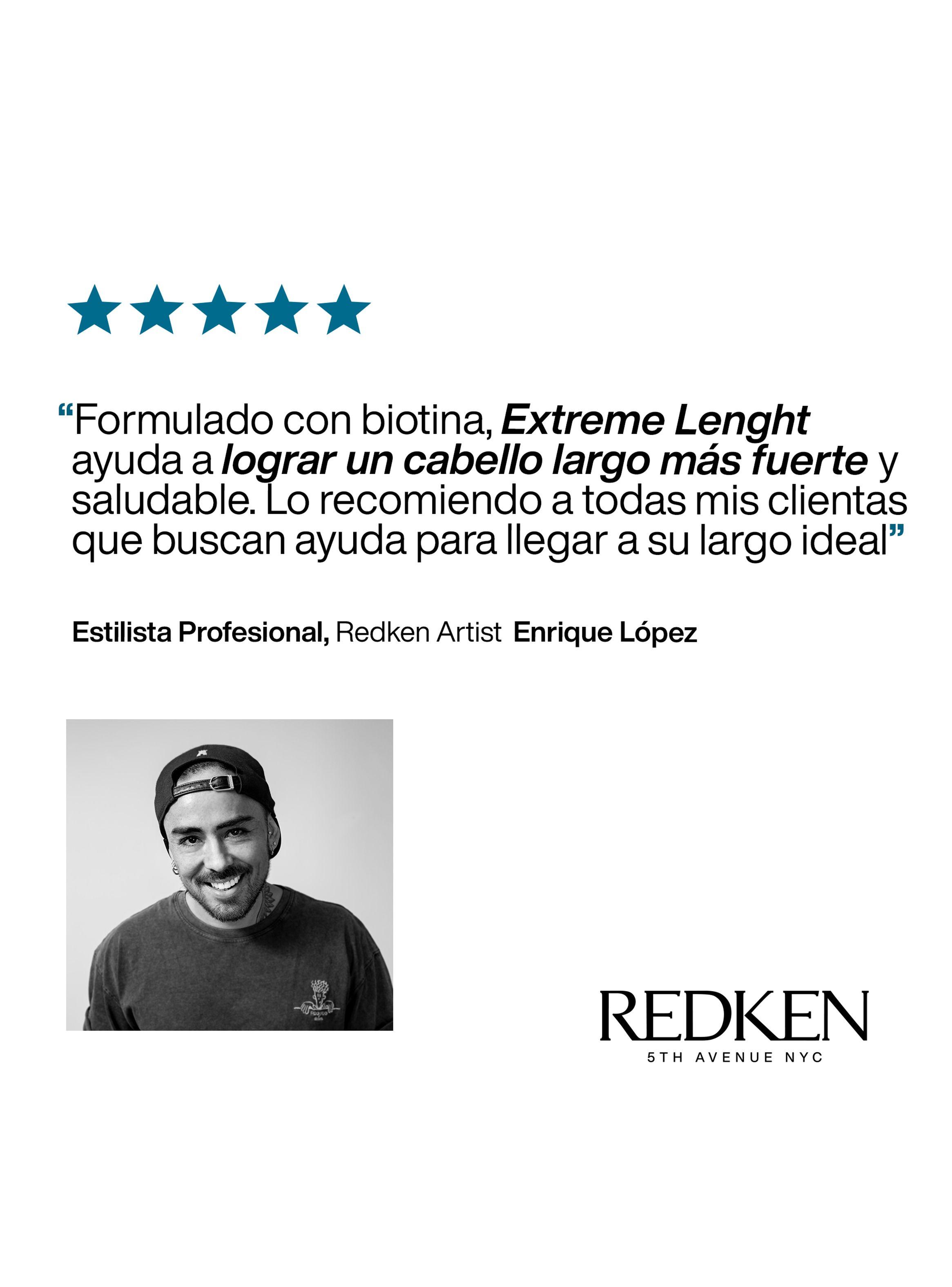 Set Fortalecedor de Largos Cabello Quebradizo Extreme Length Shampoo 300ml + Acondicionador 300ml Redken-5