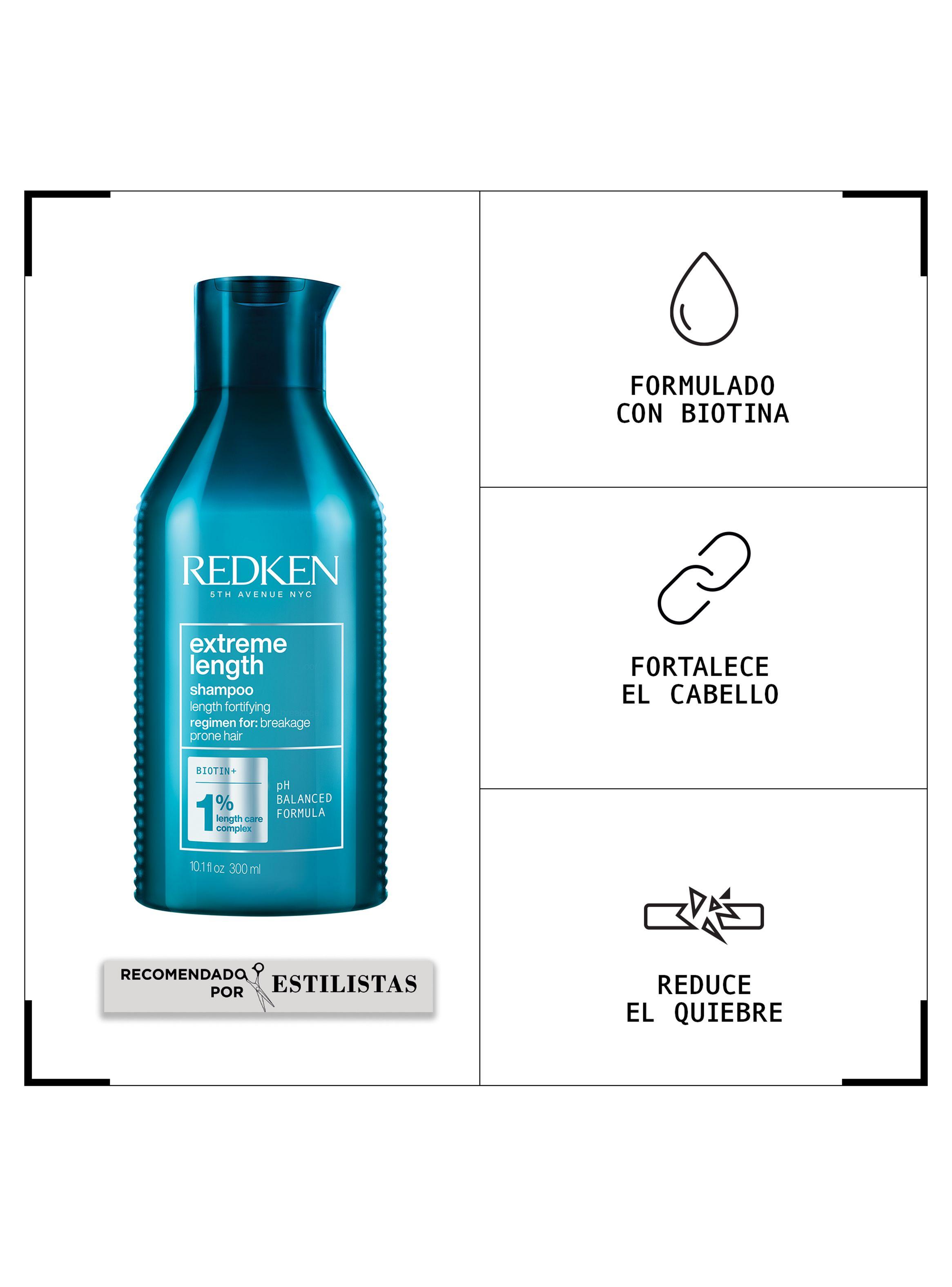 Set Fortalecedor de Largos Cabello Quebradizo Extreme Length Shampoo 300ml + Acondicionador 300ml Redken-2