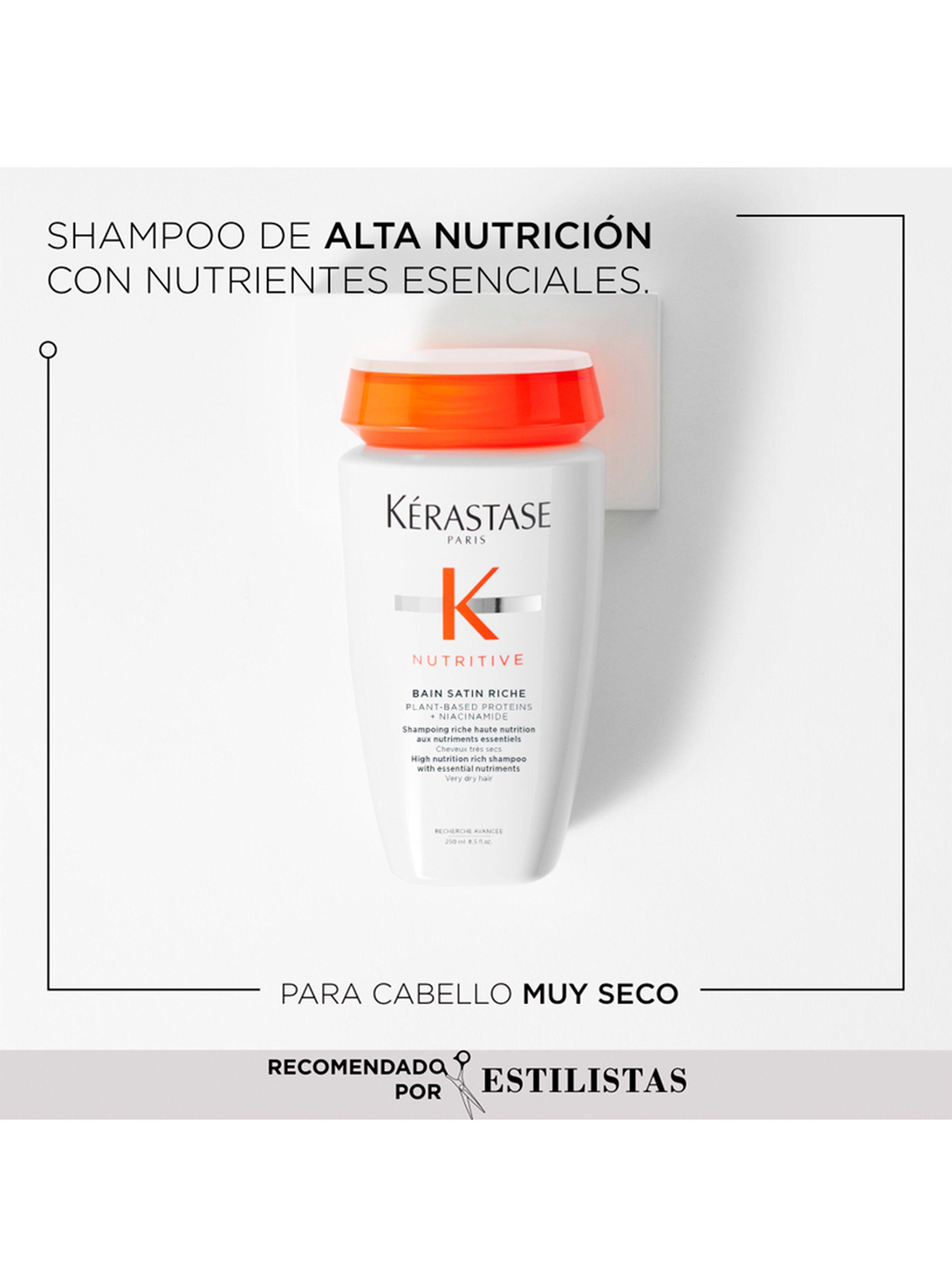 Set Cabello Seco Nutritive Shampoo Bain Satin Riche 250ml + Aceite LHuile Originale Elixir Ultime 50ml Kérastase-2