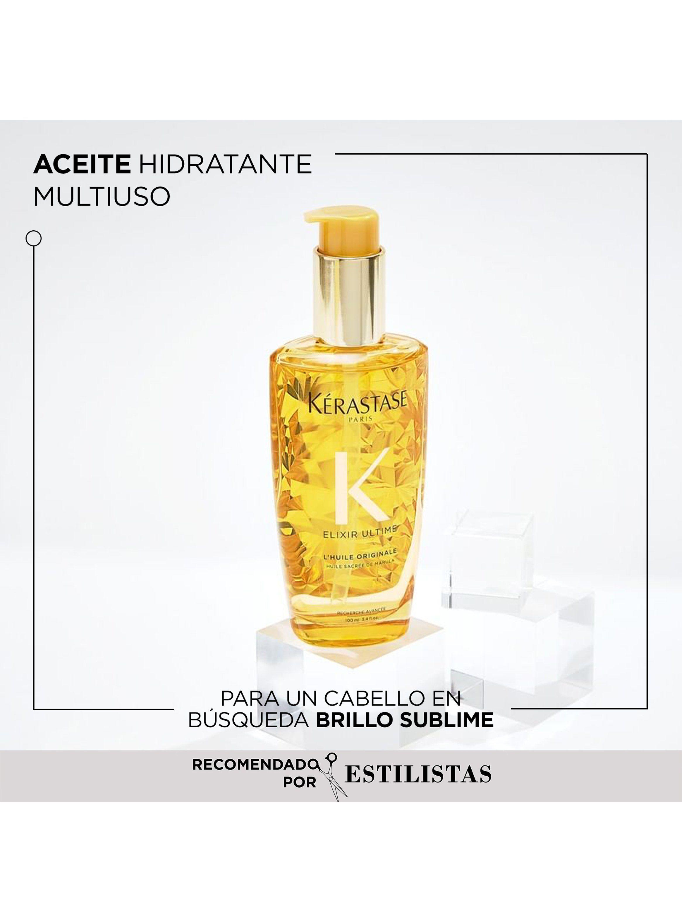 Set Cabello Seco Nutritive Shampoo Bain Satin Riche 250ml + Aceite LHuile Originale Elixir Ultime 50ml Kérastase-4