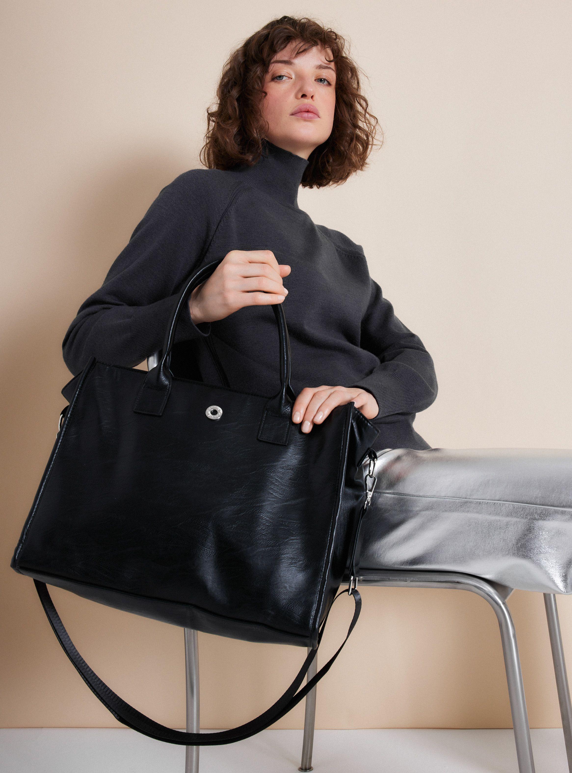 Cartera Tote Bag con Cierre Metálico-0