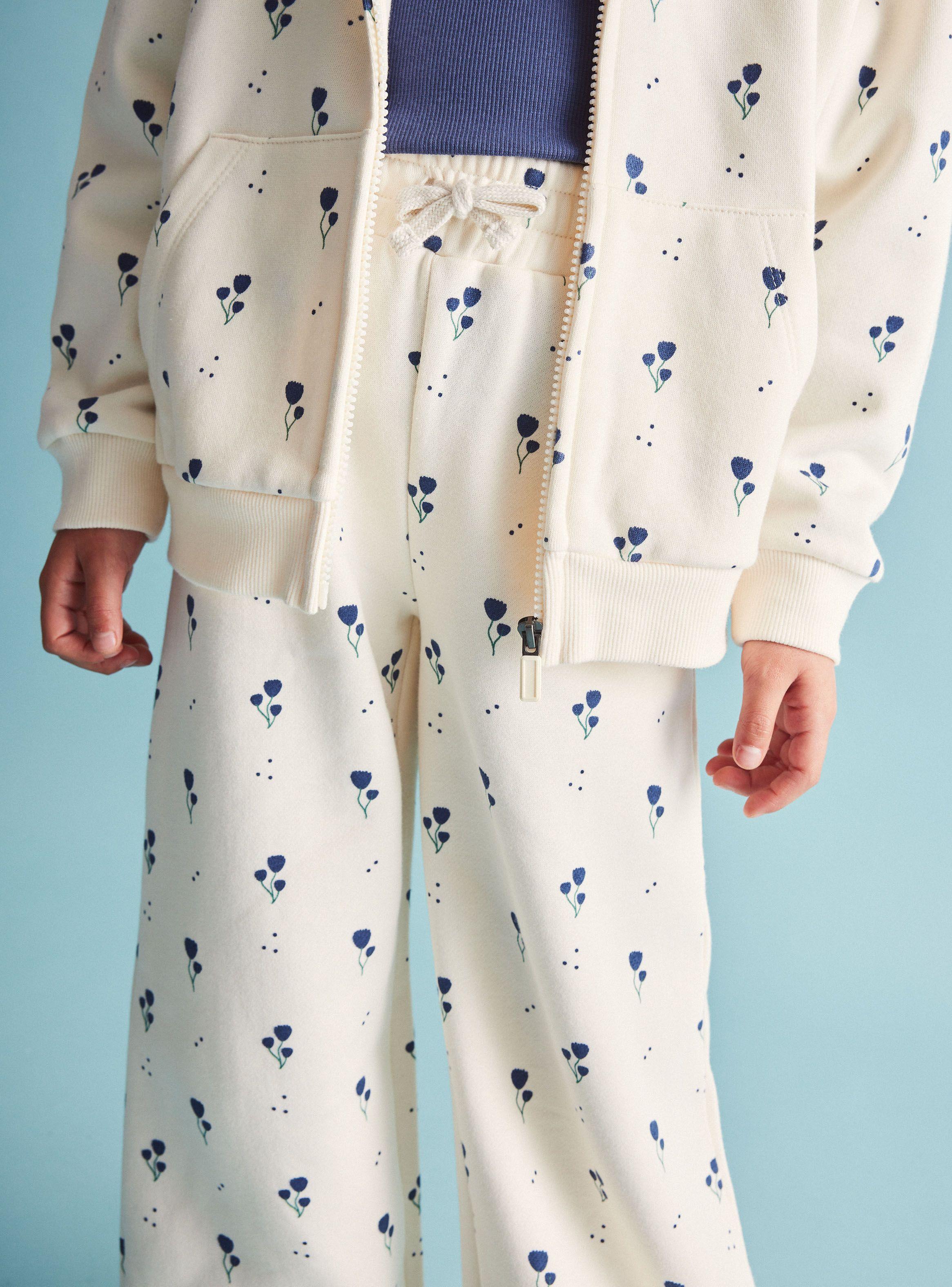 Pantalón Ancho Fleece Estampado-1