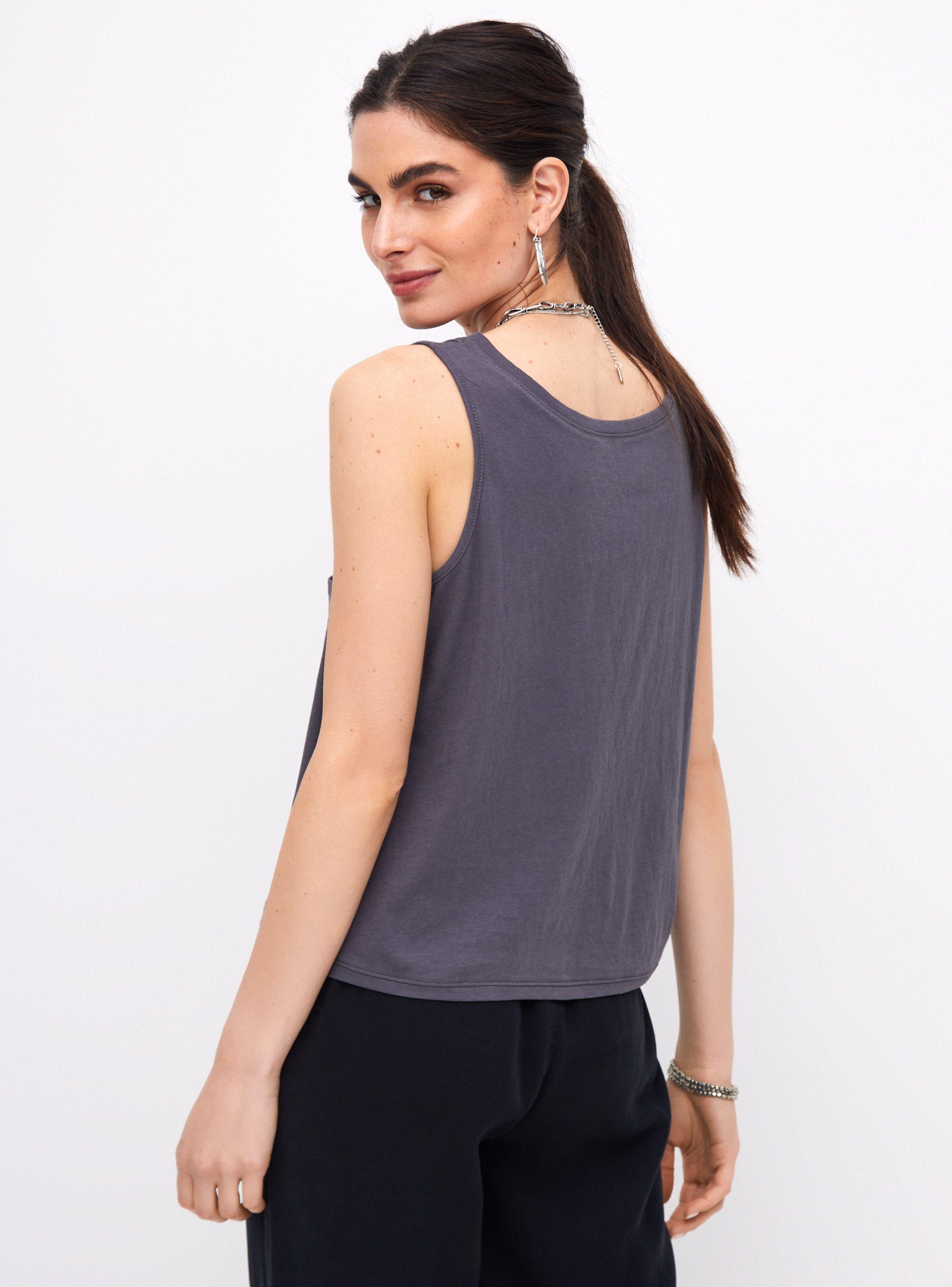 Polera sin Mangas en Algodón Orgánico con Botones en Delantero-1