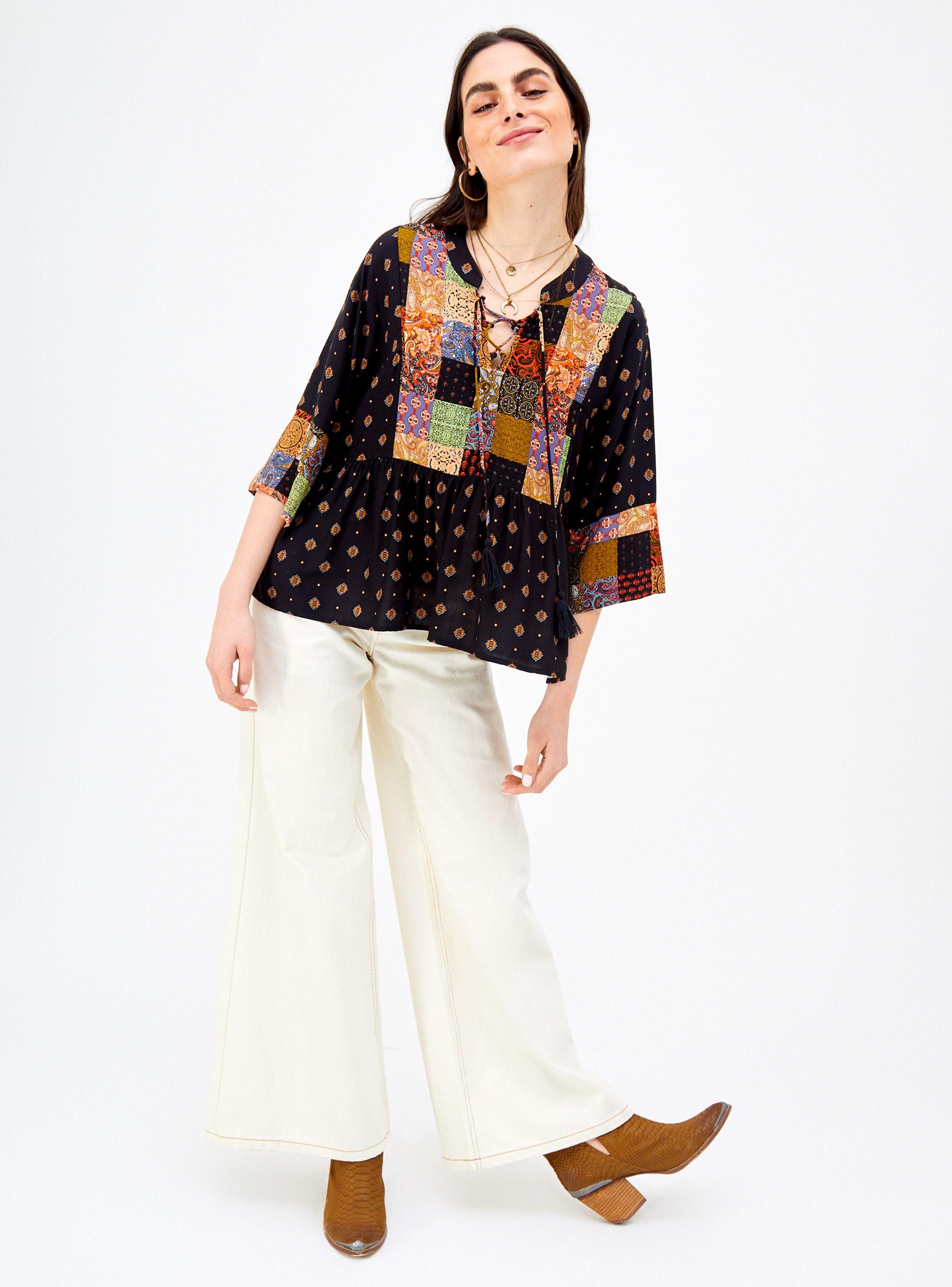 Blusa Estampado de Patchwork y Mini Print-3