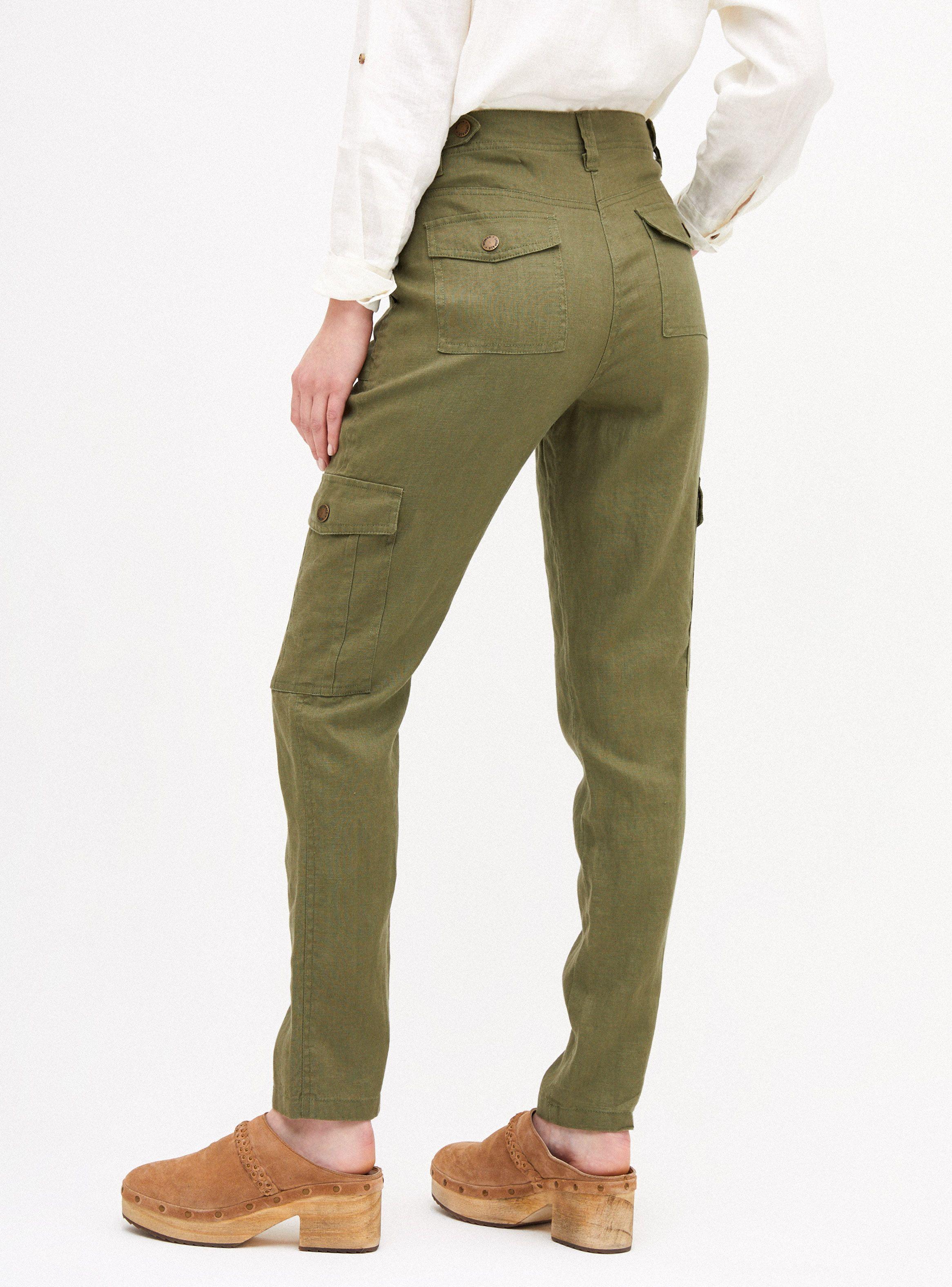 Pantalón Cargo Tiro Alto Bolsillos Laterales-1