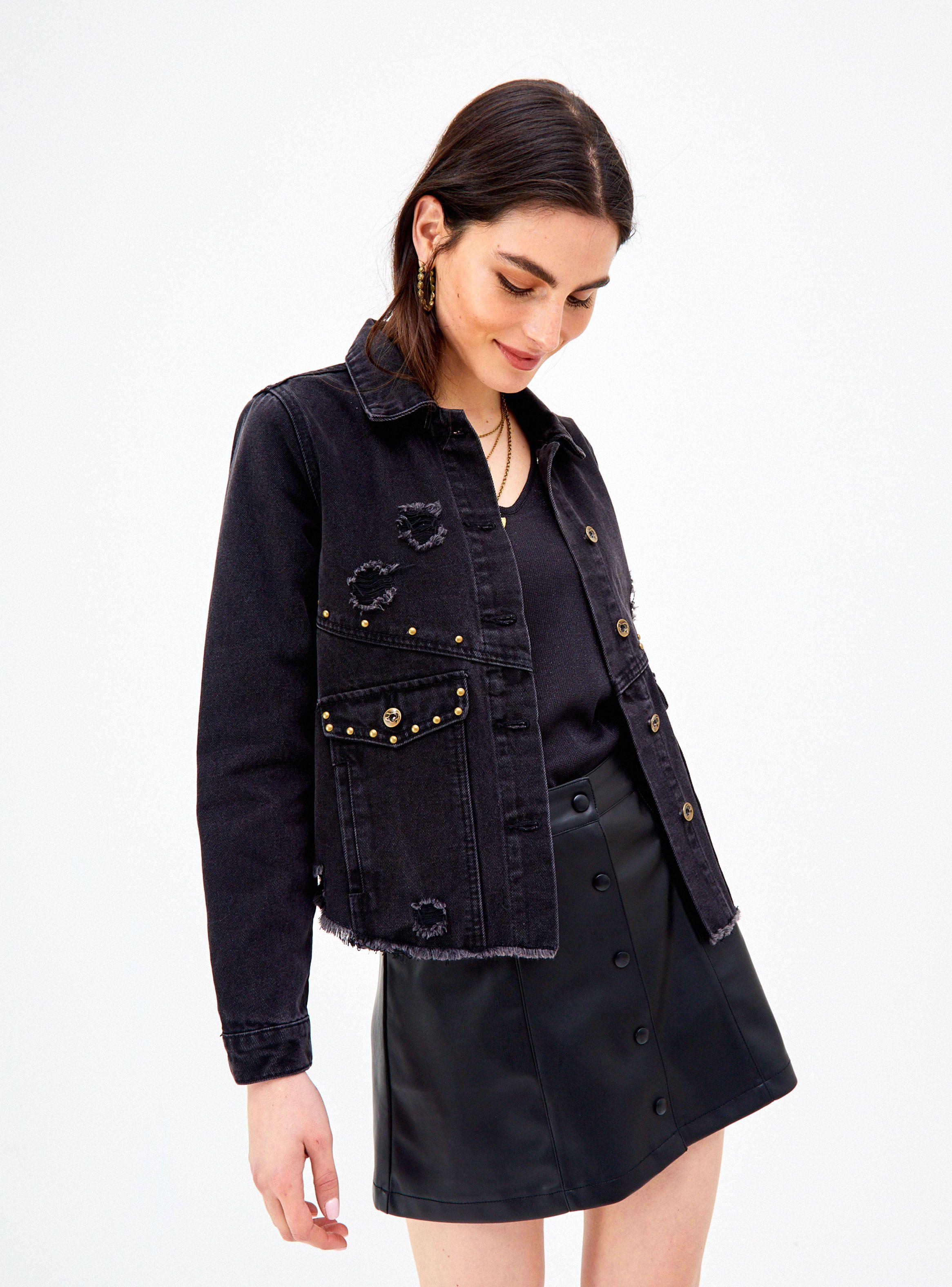 Chaqueta Denim Bolsillos Tapetas-0