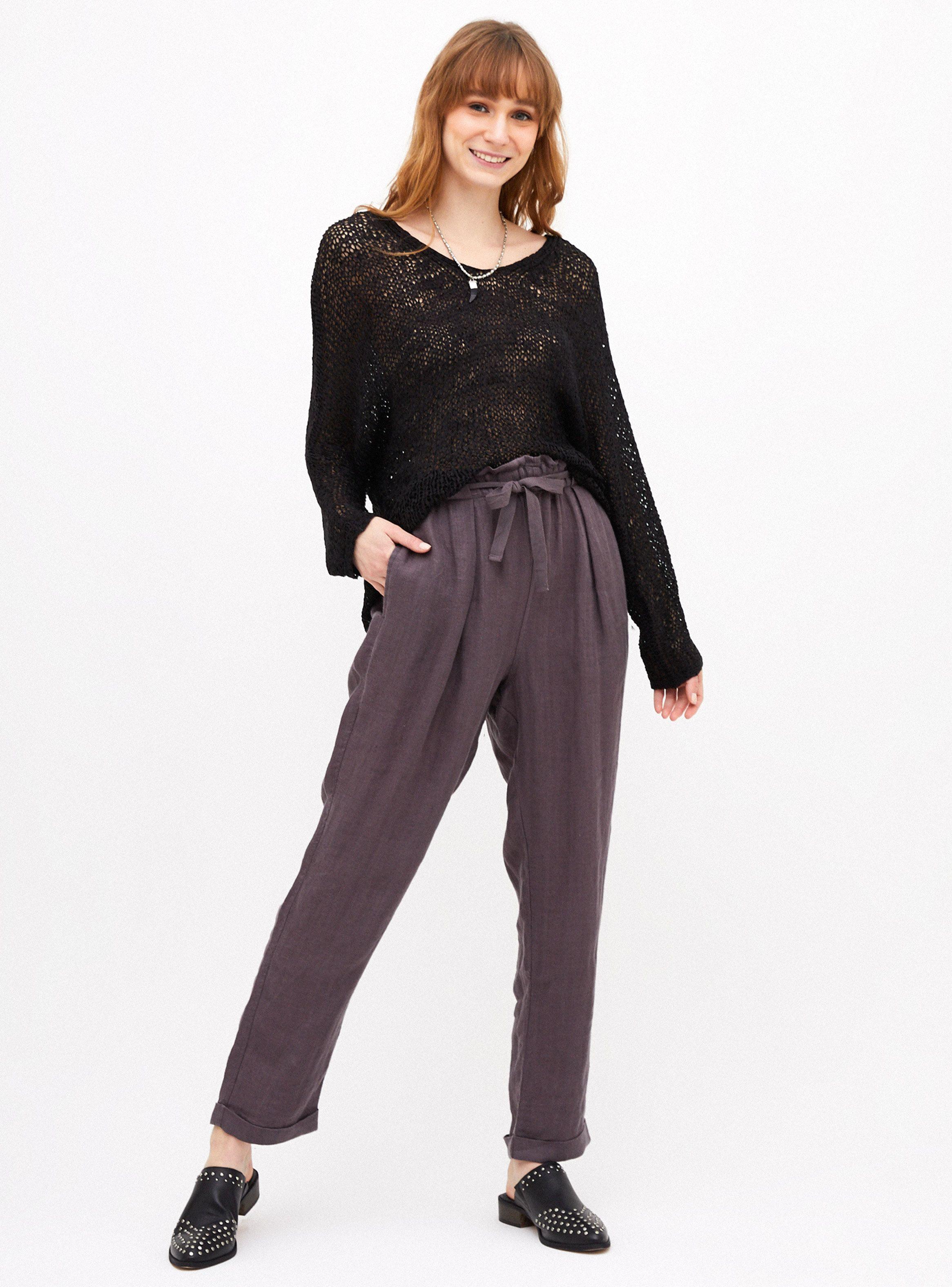 Sweater Escote V Manga Murciélago Tejído Cinta-3