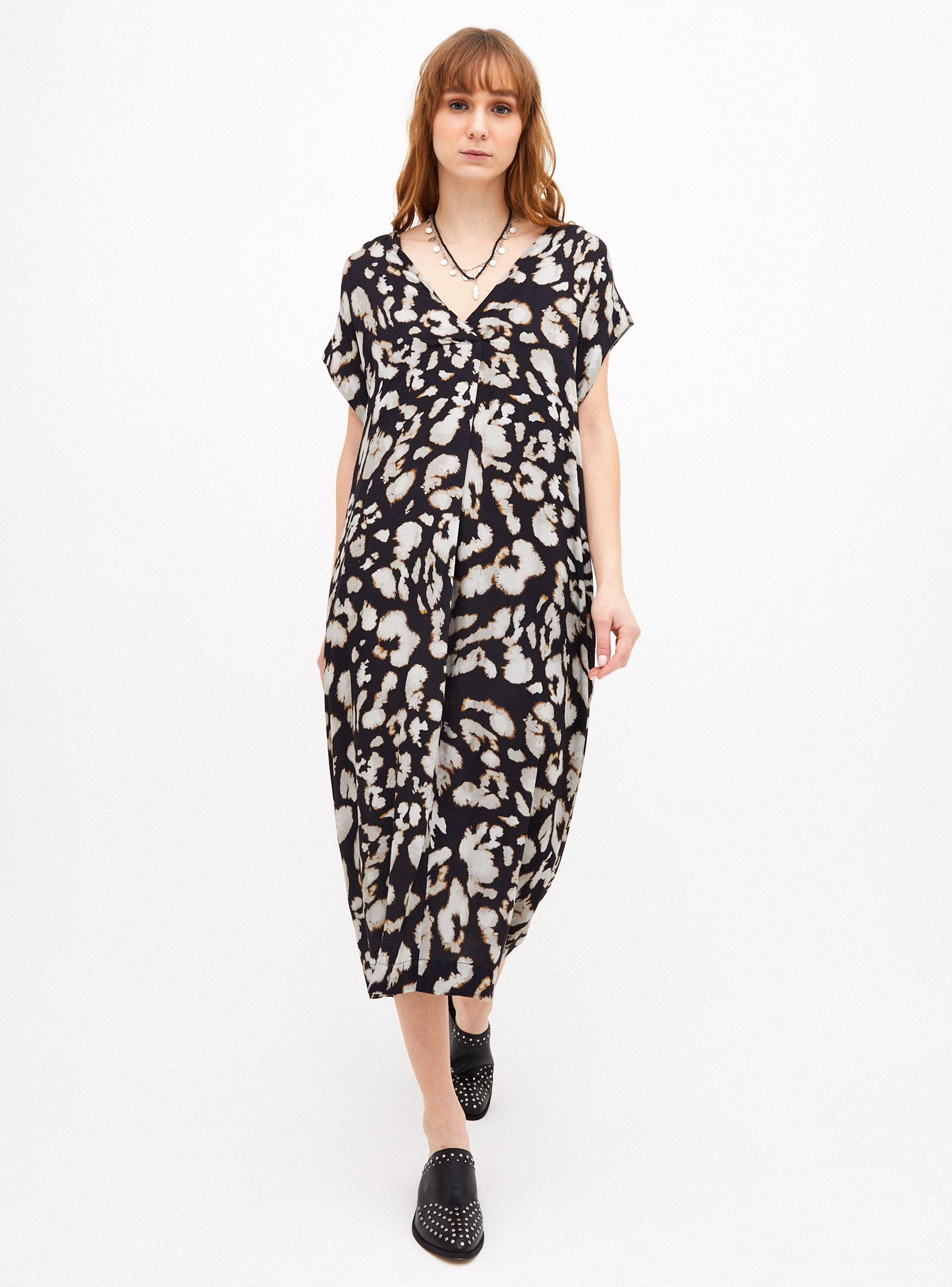 Vestido Tipo Túnica Largo Manga Corta Full Estampado-3