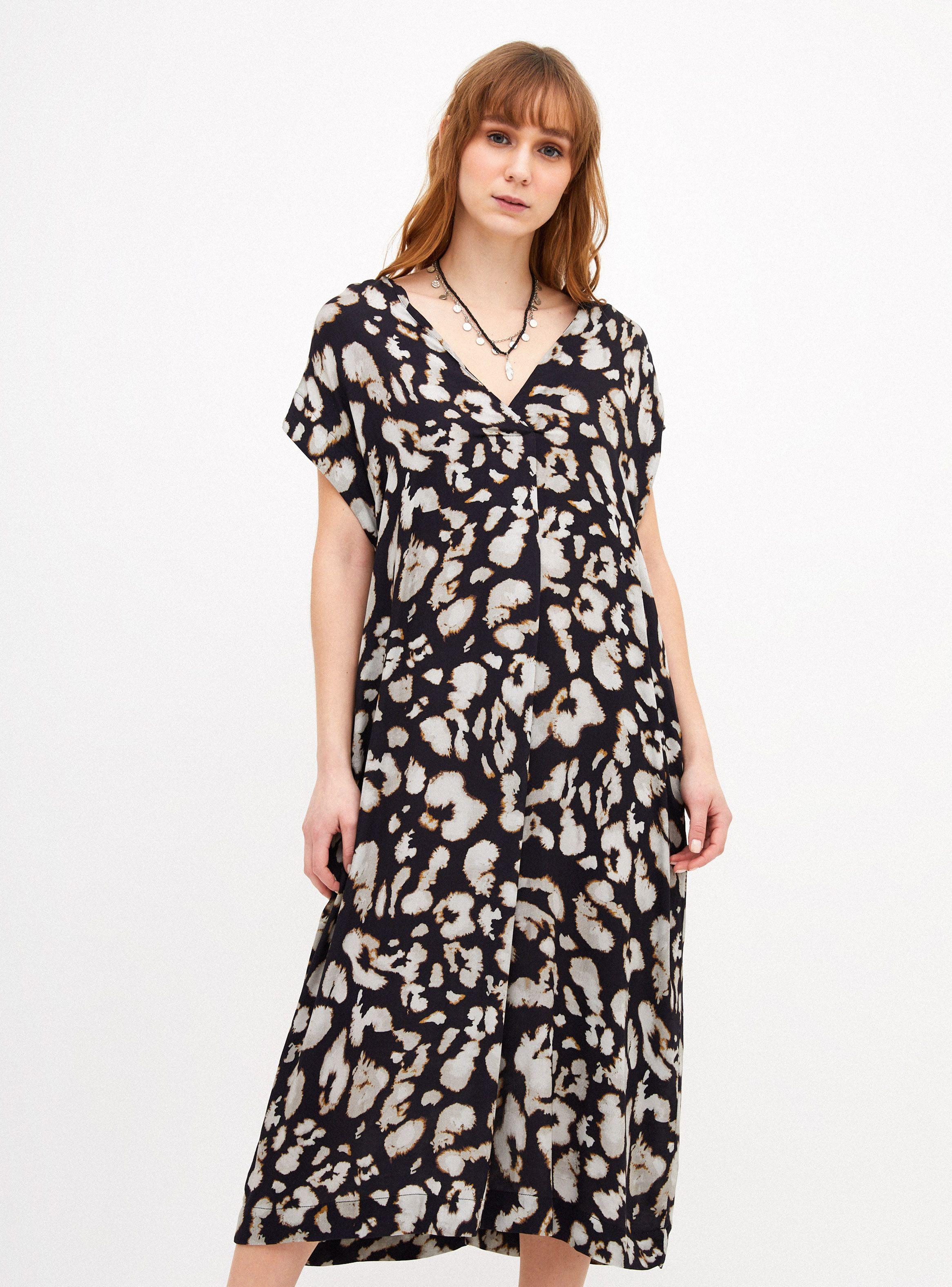 Vestido Tipo Túnica Largo Manga Corta Full Estampado-0