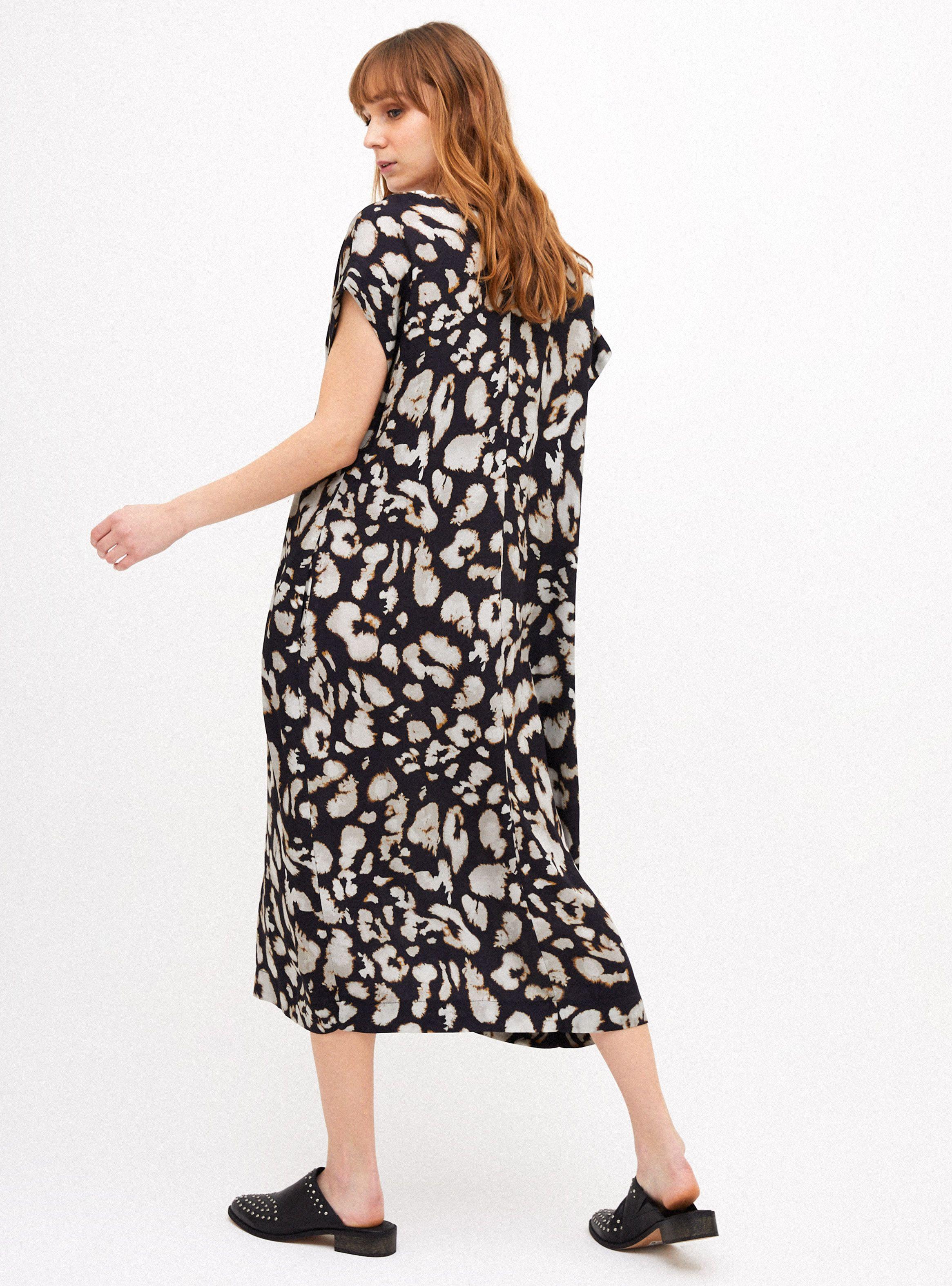 Vestido Tipo Túnica Largo Manga Corta Full Estampado-1