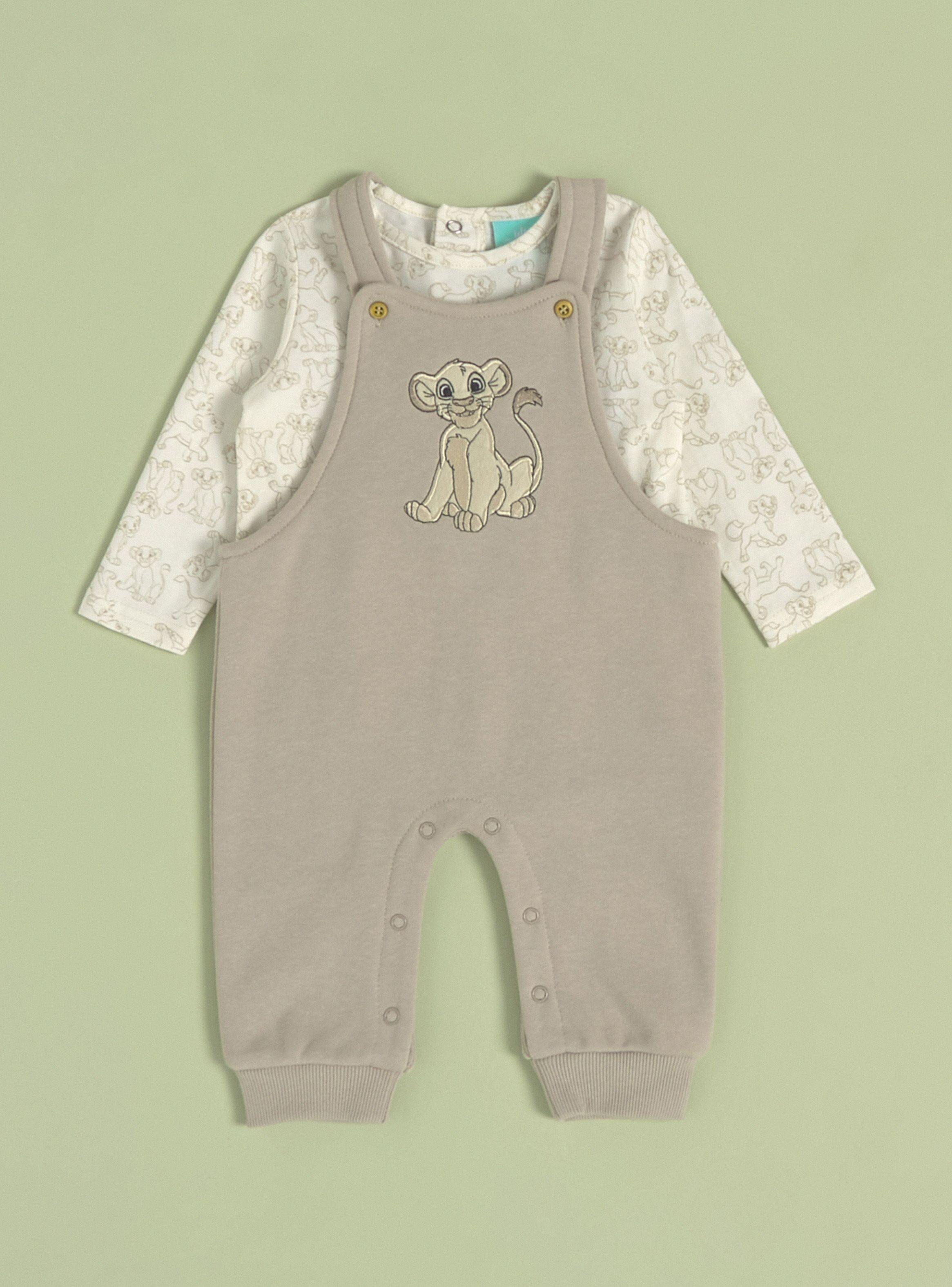 Conjunto Bebé Jardinera y Polera Simba con Bordado Disney-0