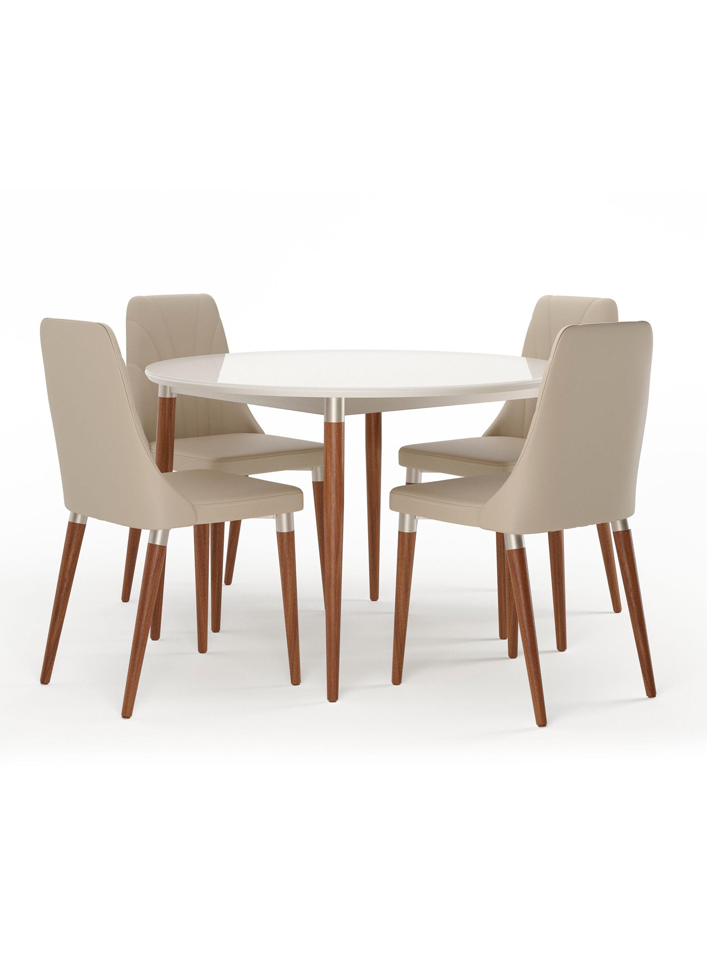 Juego Comedor Abbey Redondo 4 Sillas Loren + Buffet Abbey-0