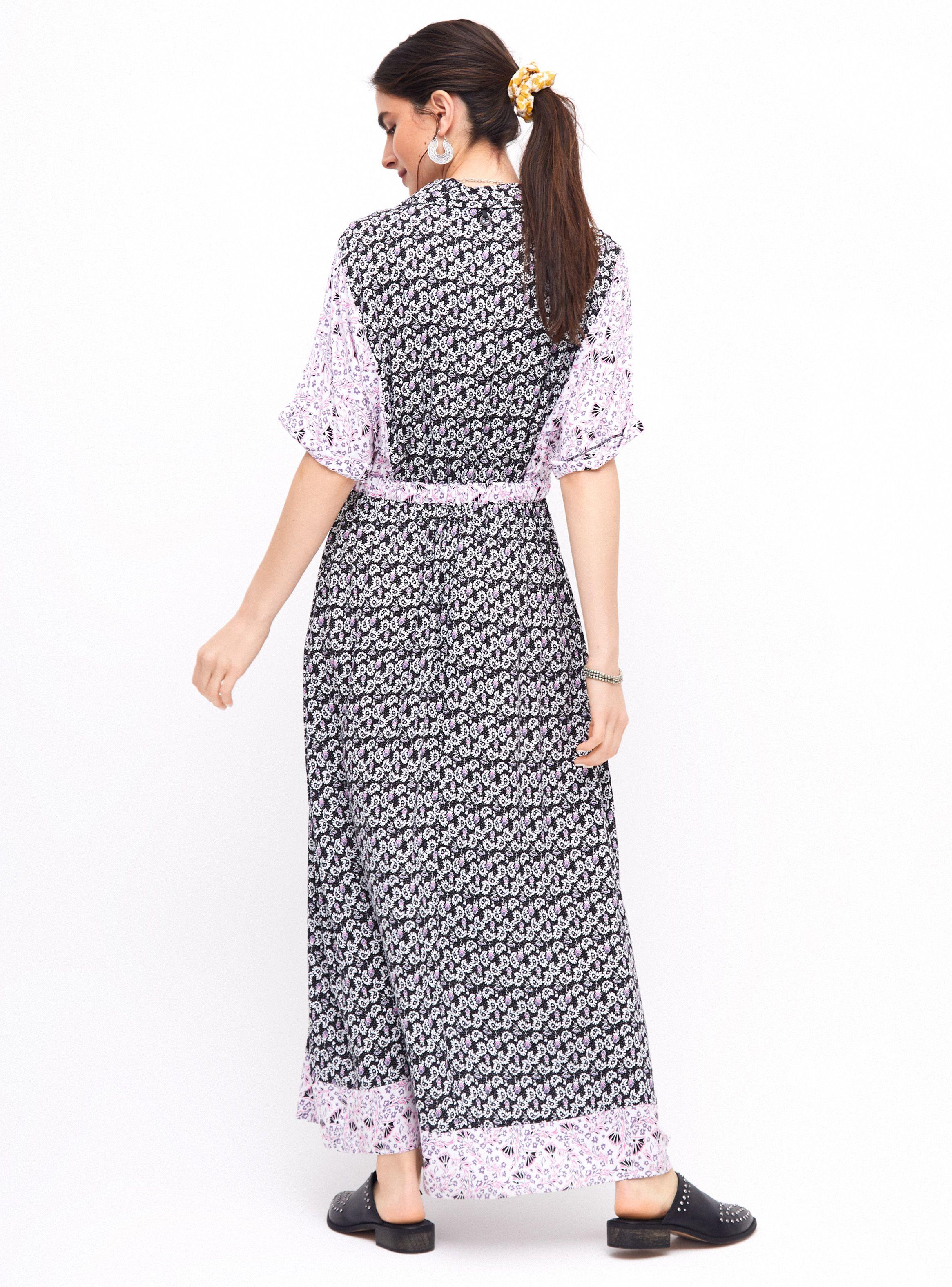 Vestido Estampado de Flores y Paisley-1