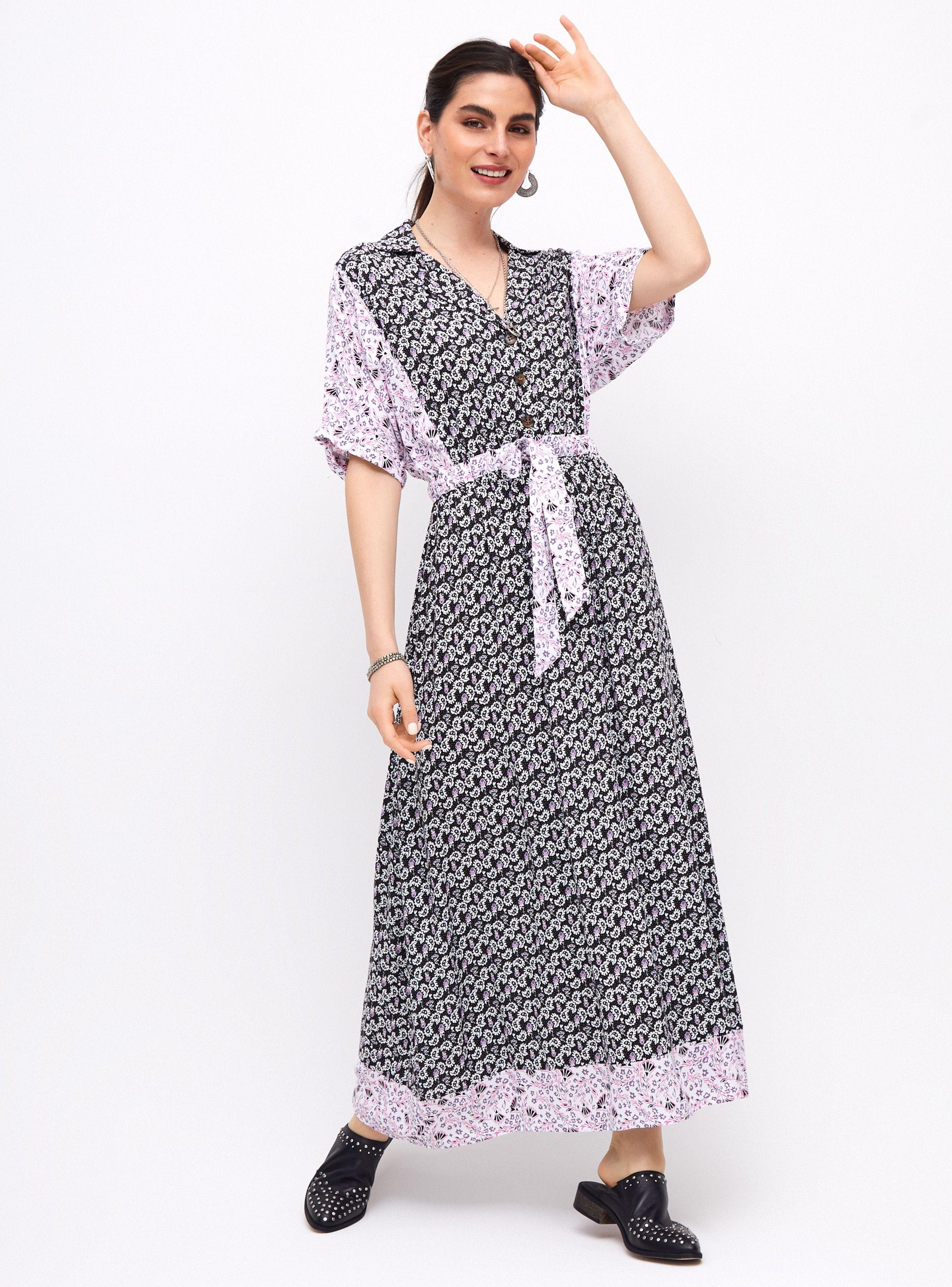 Vestido Estampado de Flores y Paisley-0