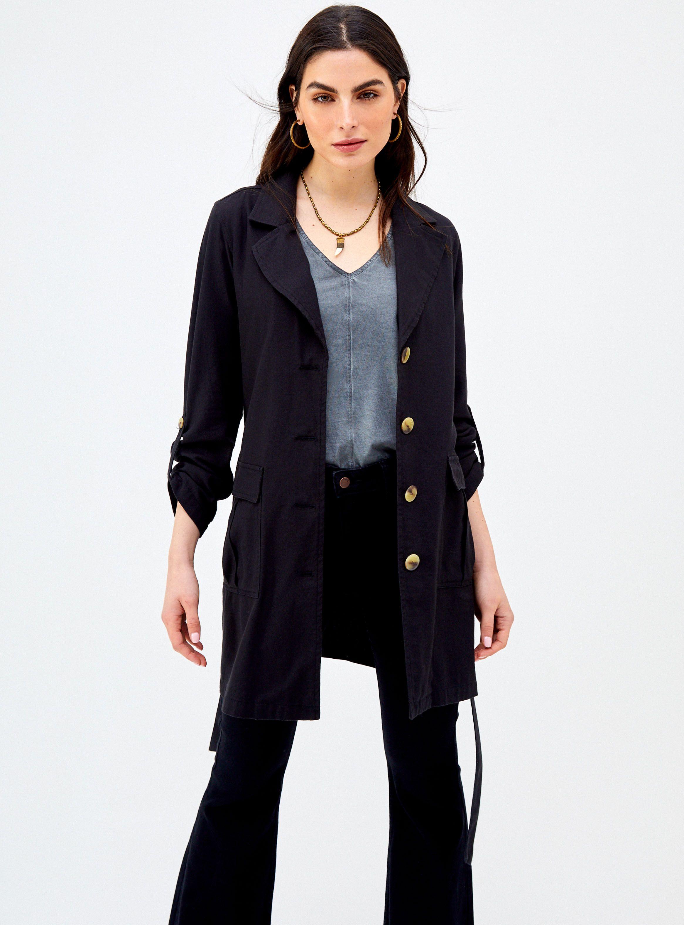 Chaqueta Tipo Trench de Algodón-0